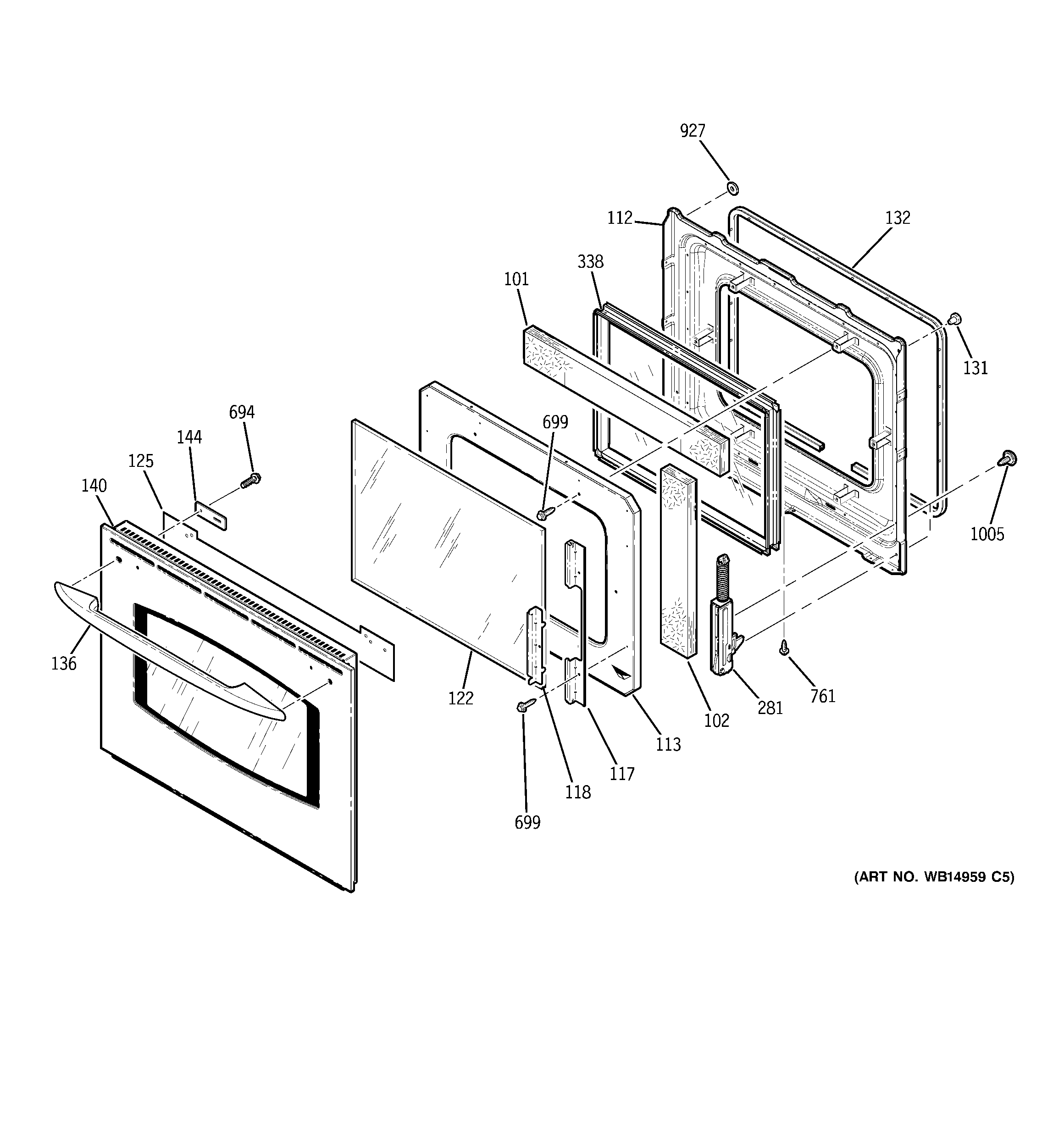 GE JKP70SP3SS door diagram