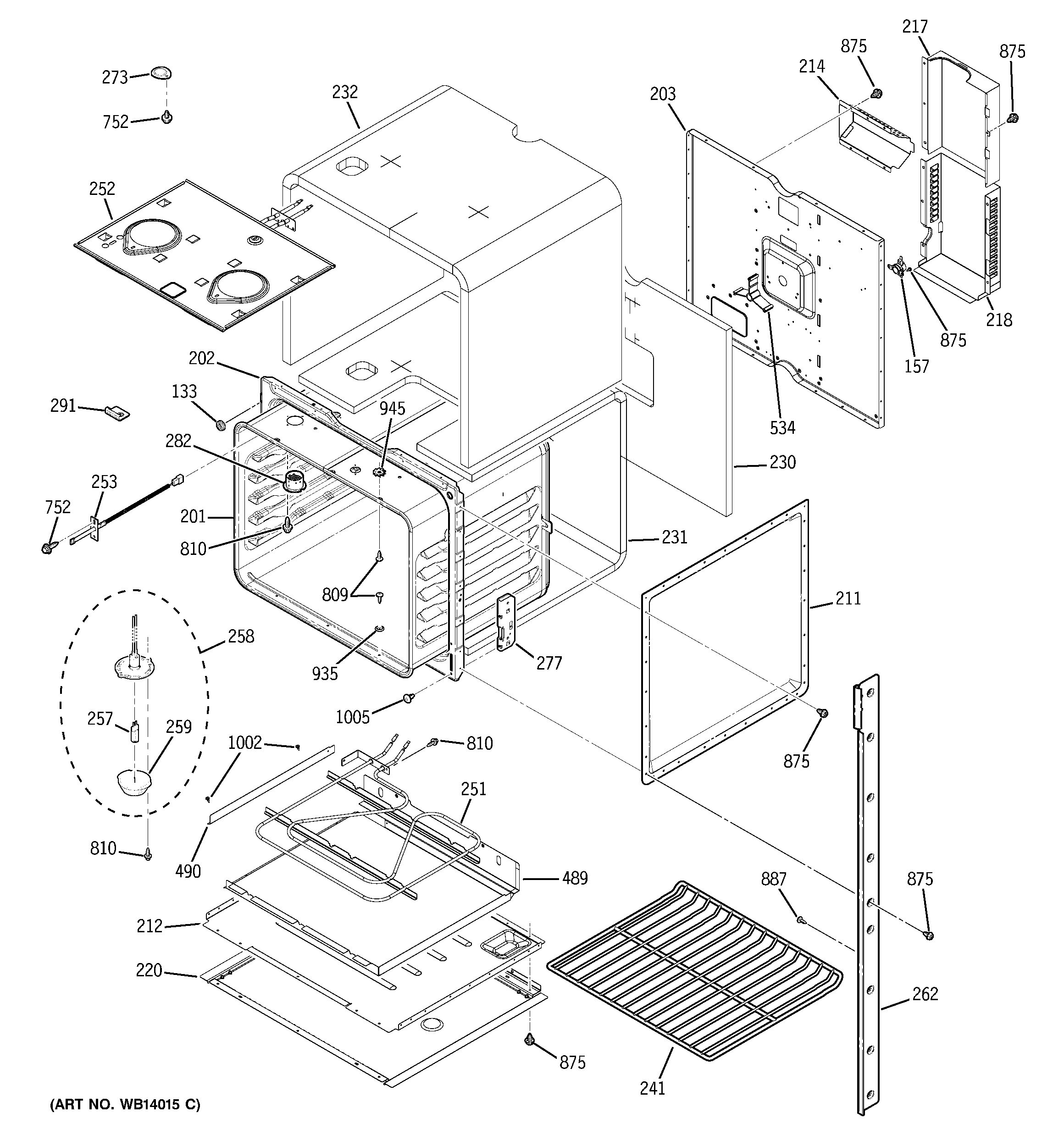 GE JKP75SP4SS upper oven diagram
