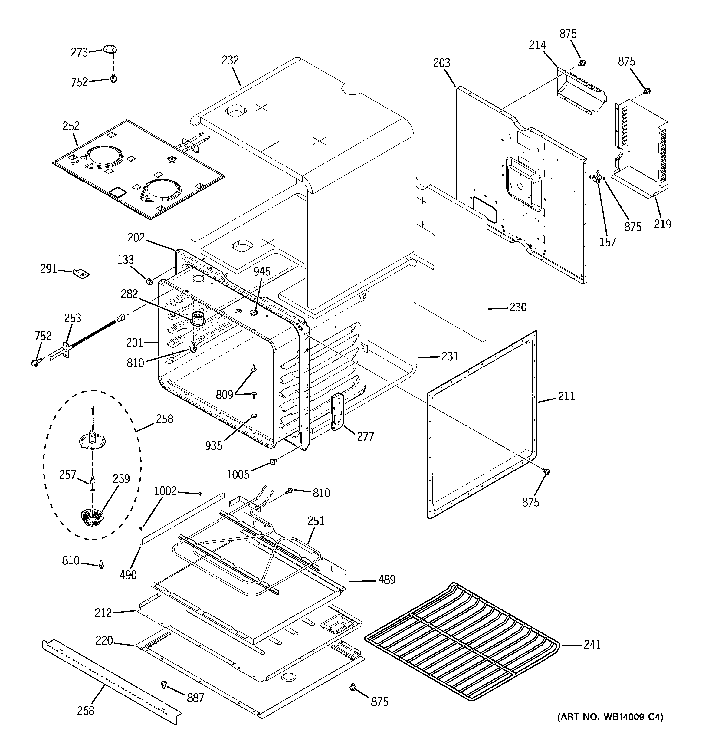 GE JKP75SP4SS lower oven diagram