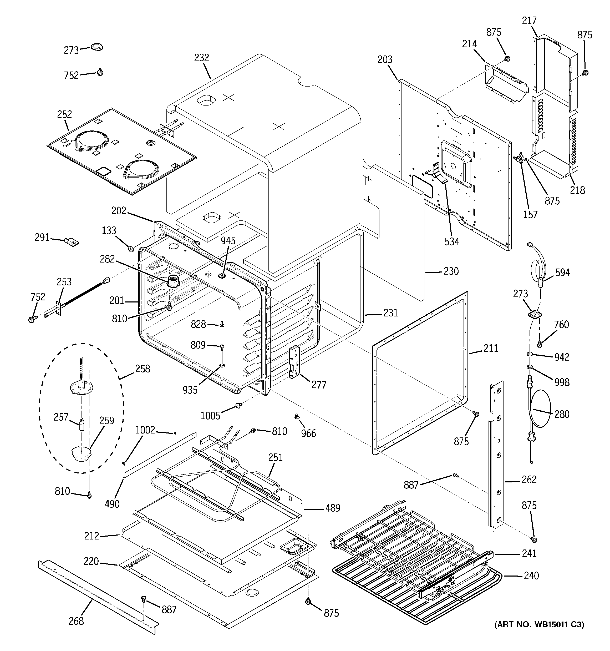 GE PCK916DR2WW body parts diagram