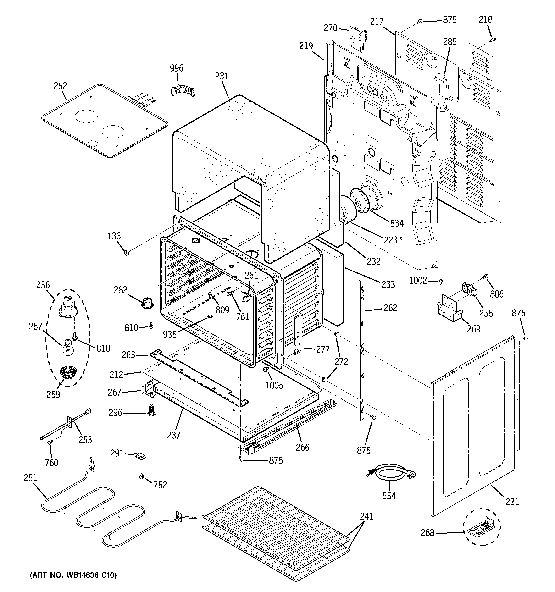 GE JCB850ST1SS lower oven diagram