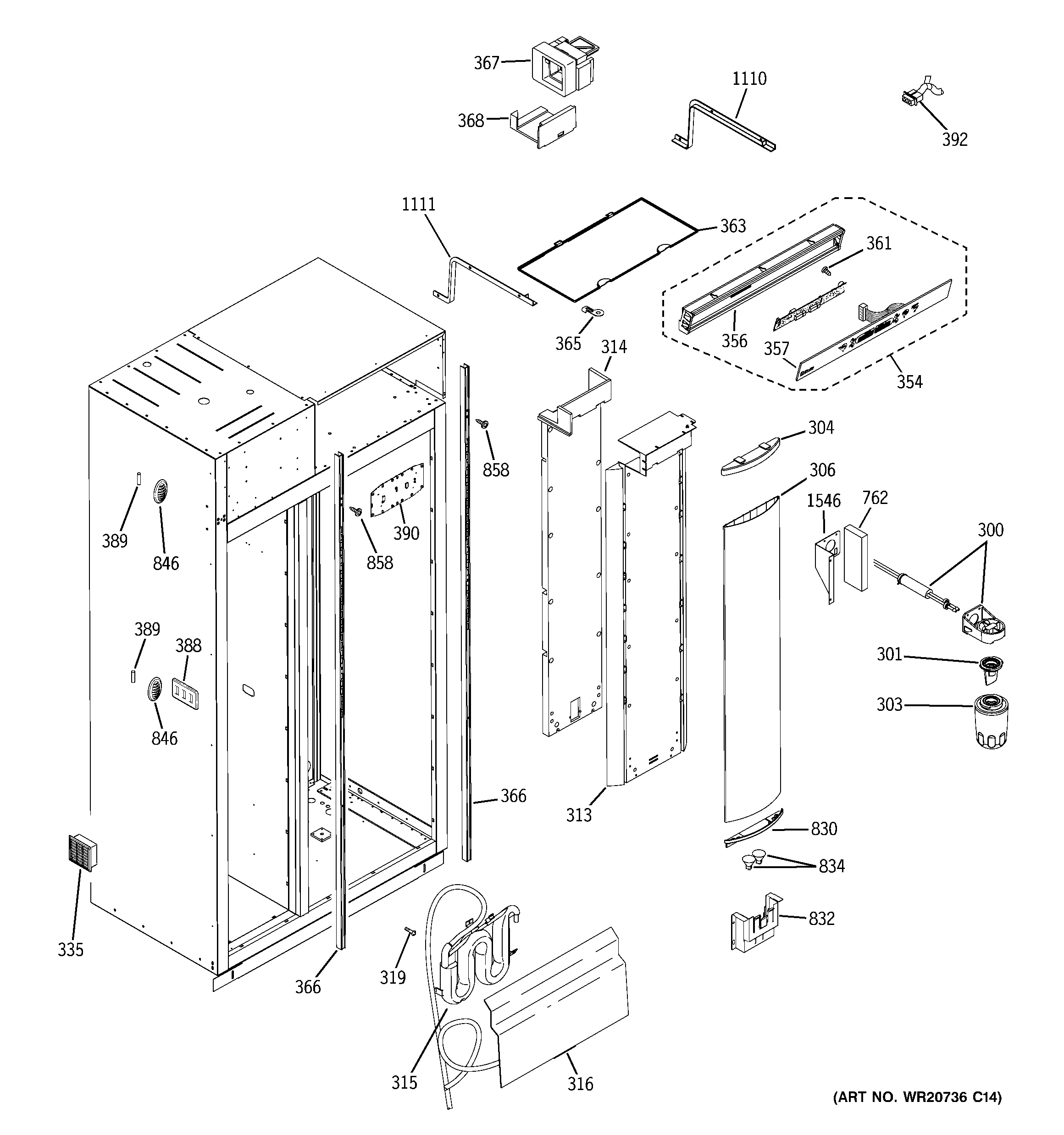 GE ZISP480DTBSS fresh food section diagram