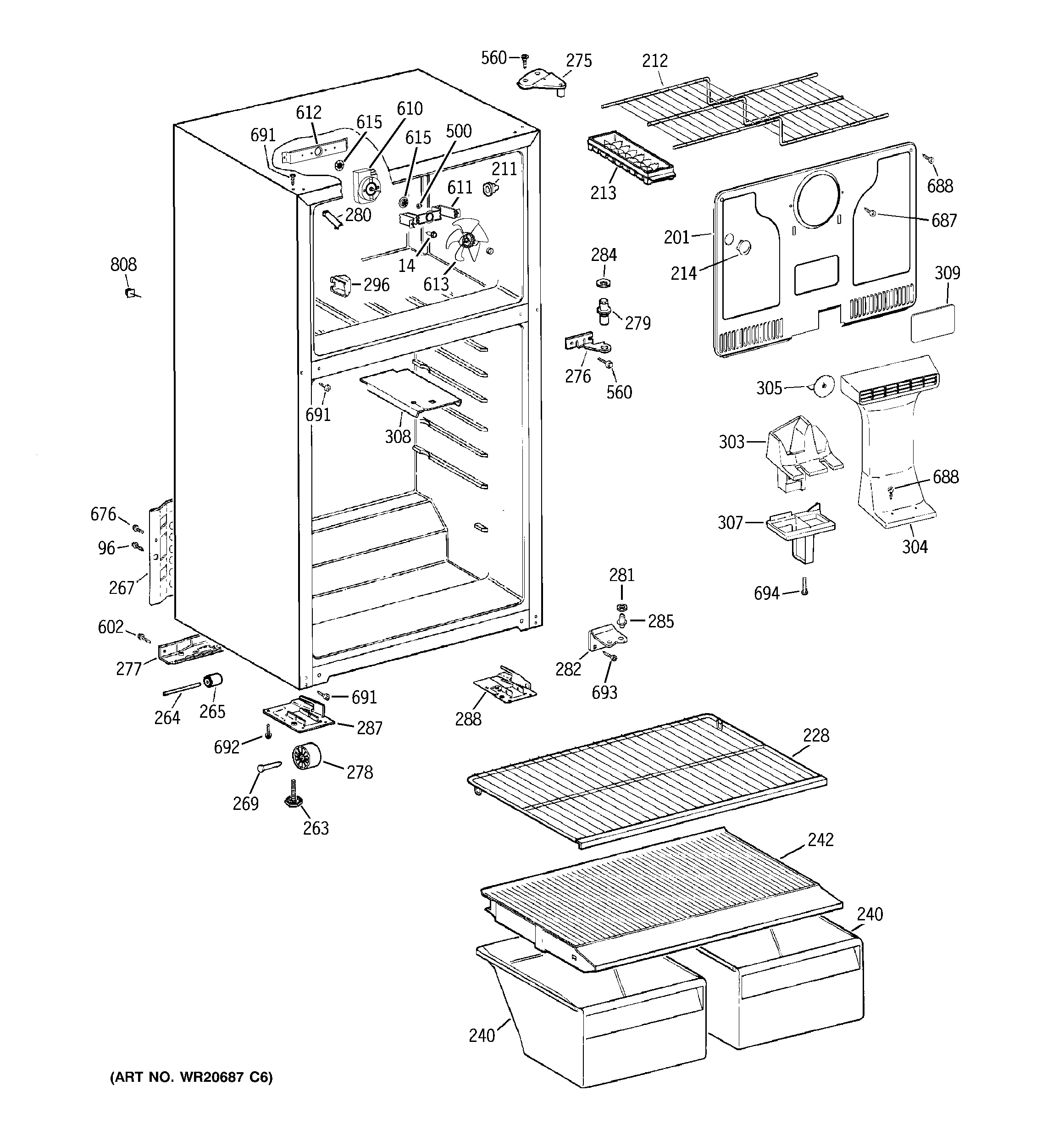 Hotpoint HTH16BBX4LWW cabinet diagram