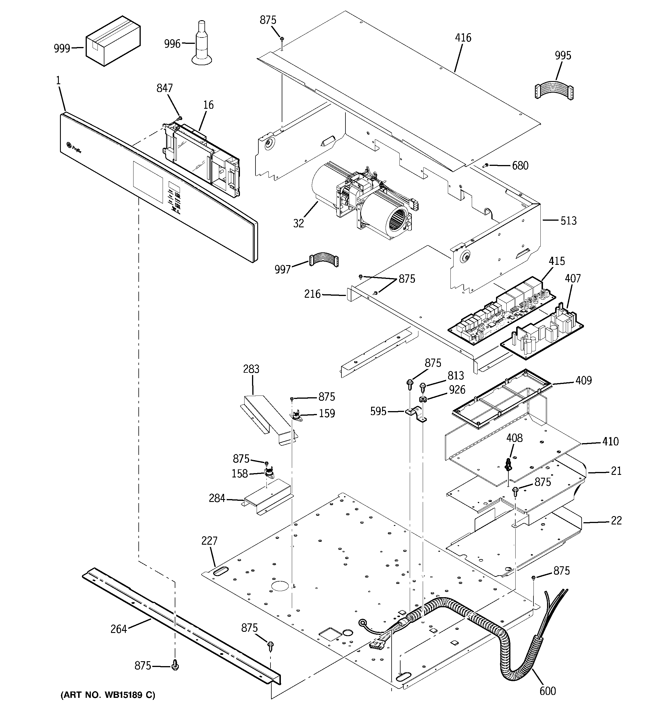 GE PT960DR1BB control panel diagram