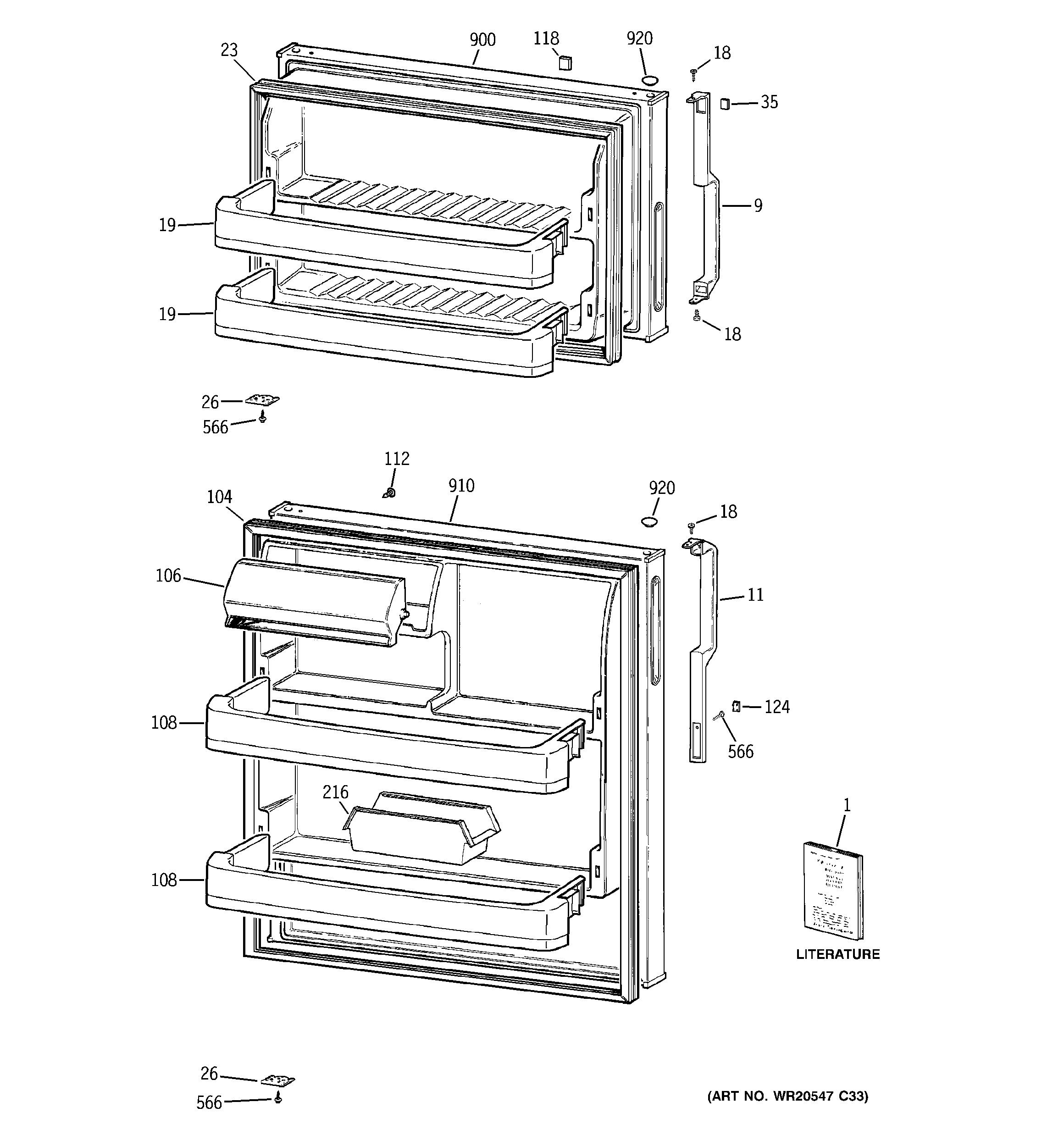 GE GTY17DBCBRWW doors diagram