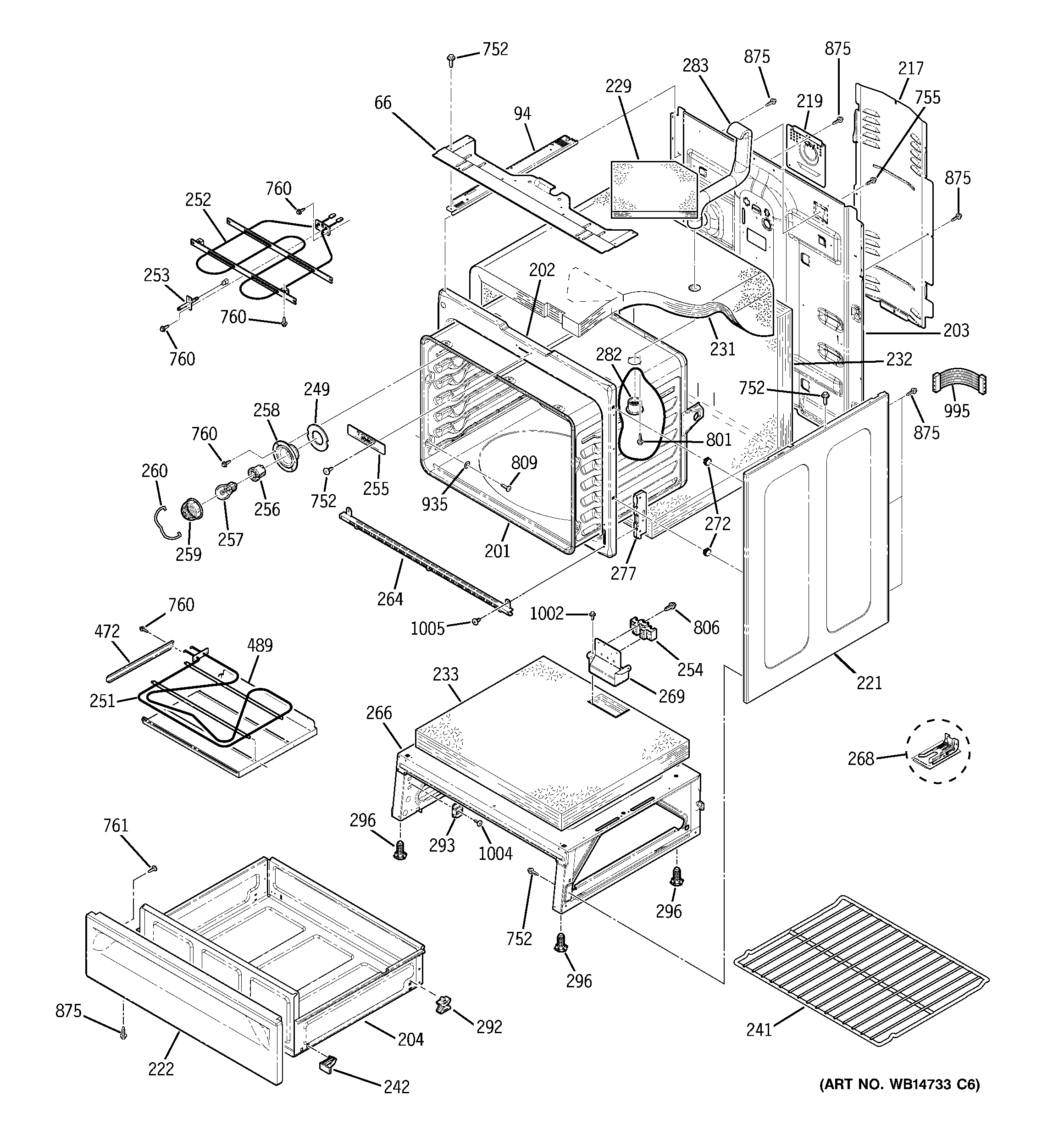 GE JB645CP3WW body parts diagram