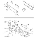 GE GTDX205GM2CC backsplash, blower & motor assembly diagram