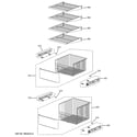 GE PSB42YGXASV freezer shelves diagram