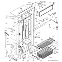 GE ZICS360NRJRH freezer section, trim & components diagram
