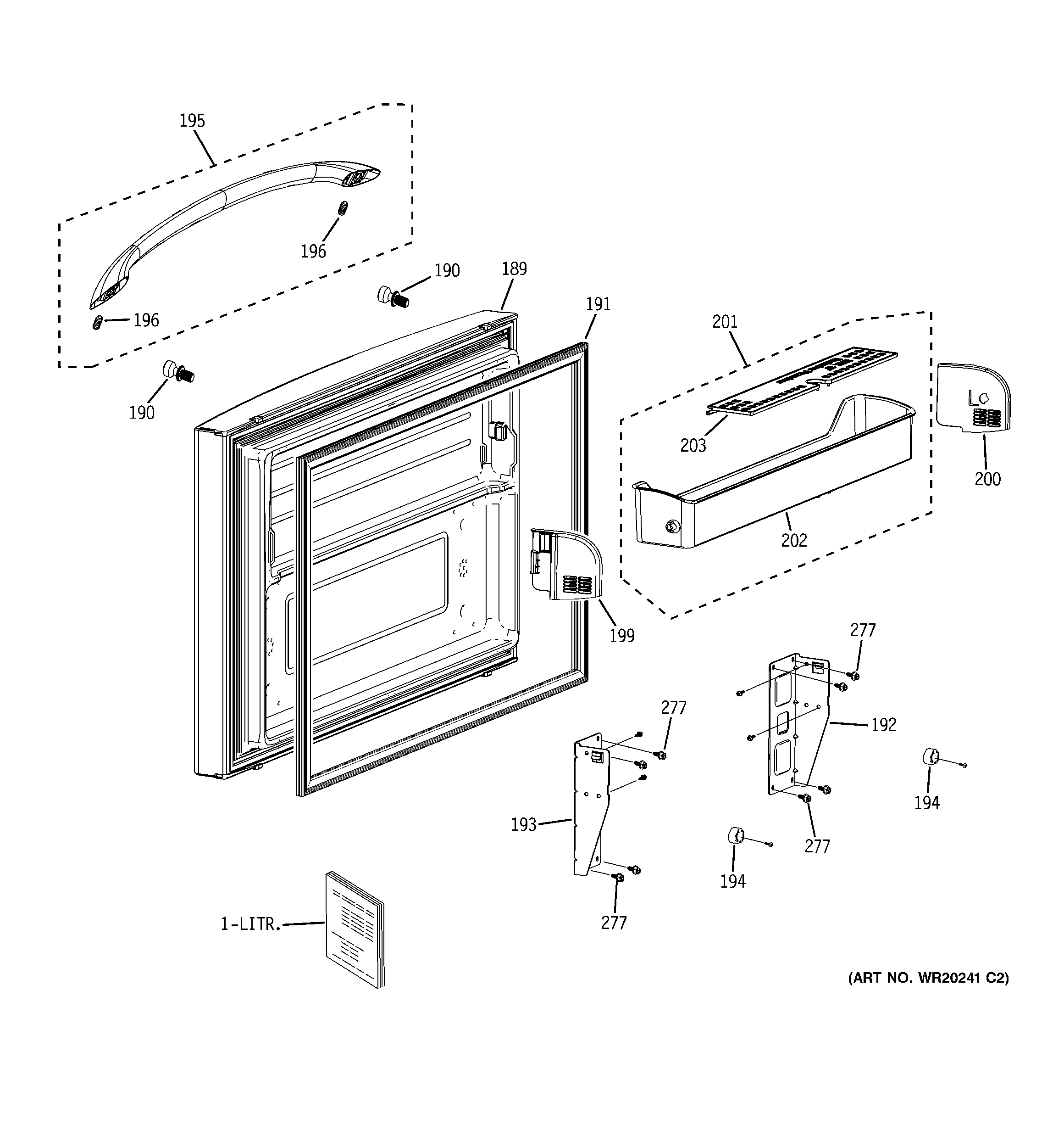 GE PFSS6SMXASS freezer door diagram