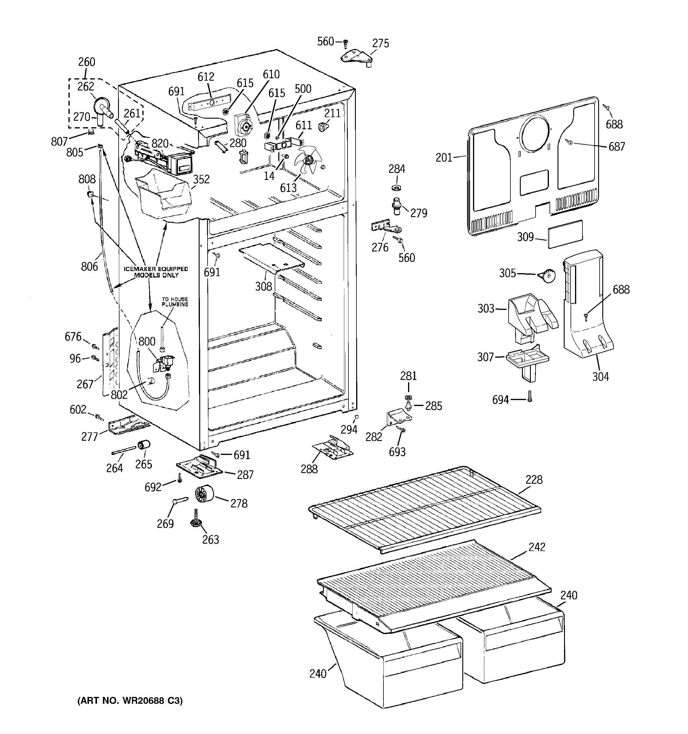 GE GTJ17BCZ2RSA cabinet diagram