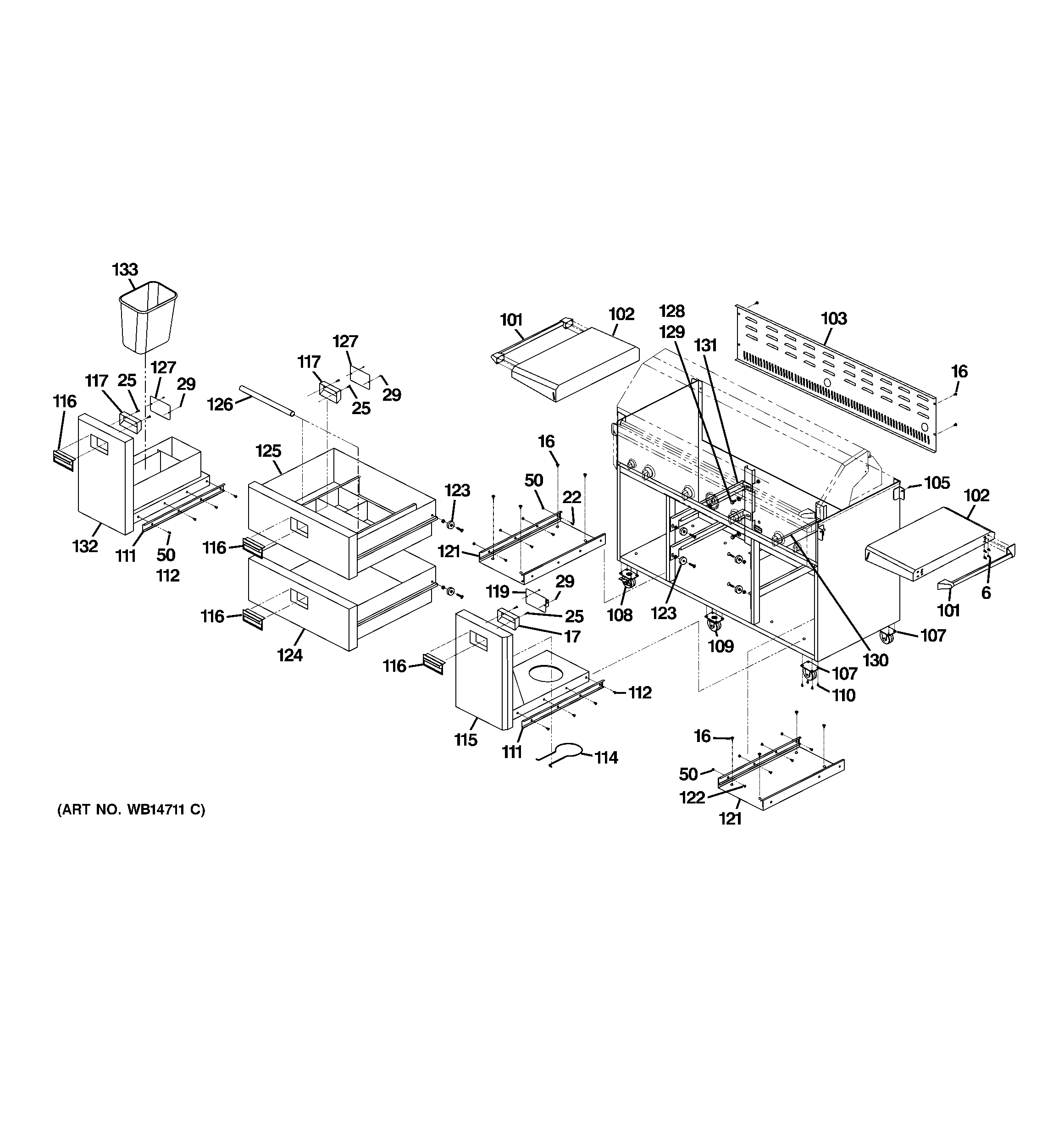 GE ZGG540LCP1SS body parts diagram