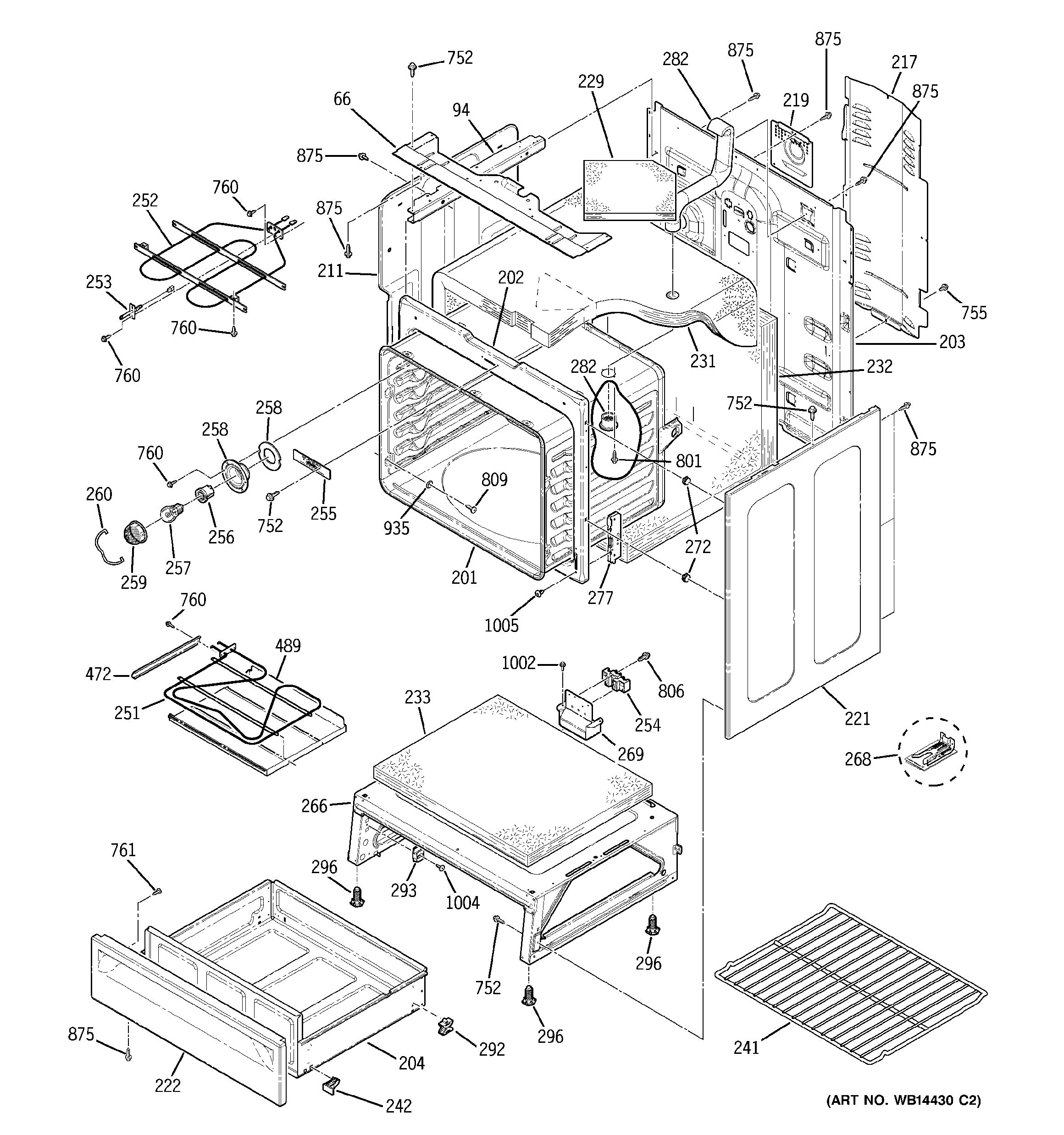 GE JB700DN1WW body parts diagram