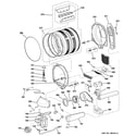 GE DPGT750GC2PL drum, blower & motor diagram