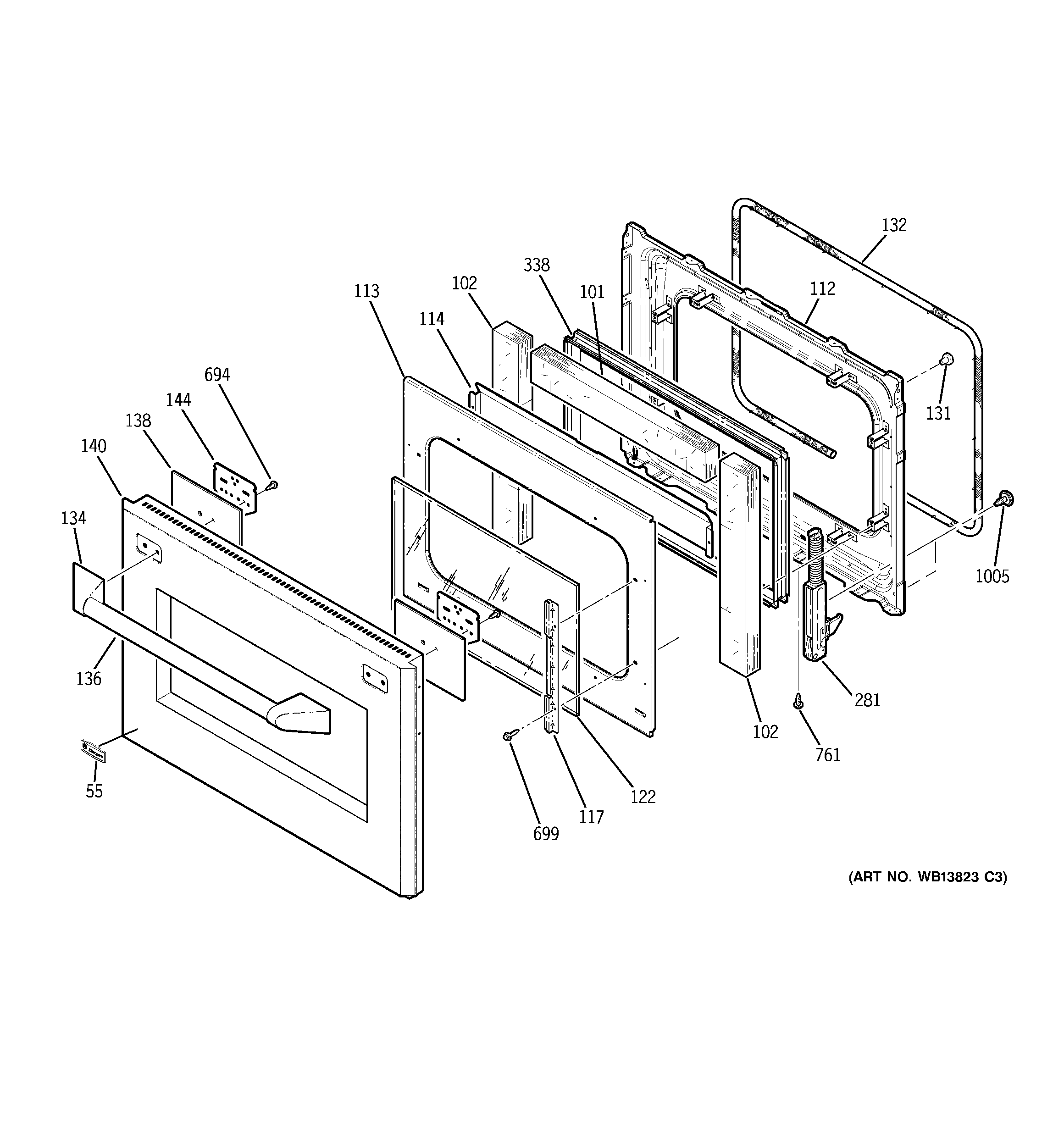 GE ZET1PM2SS door diagram
