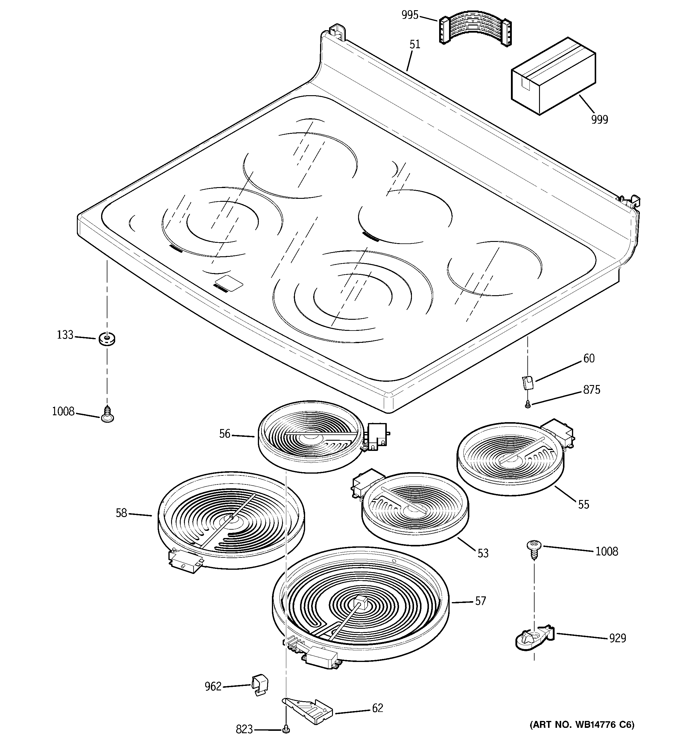GE PB978ST1SS cooktop diagram