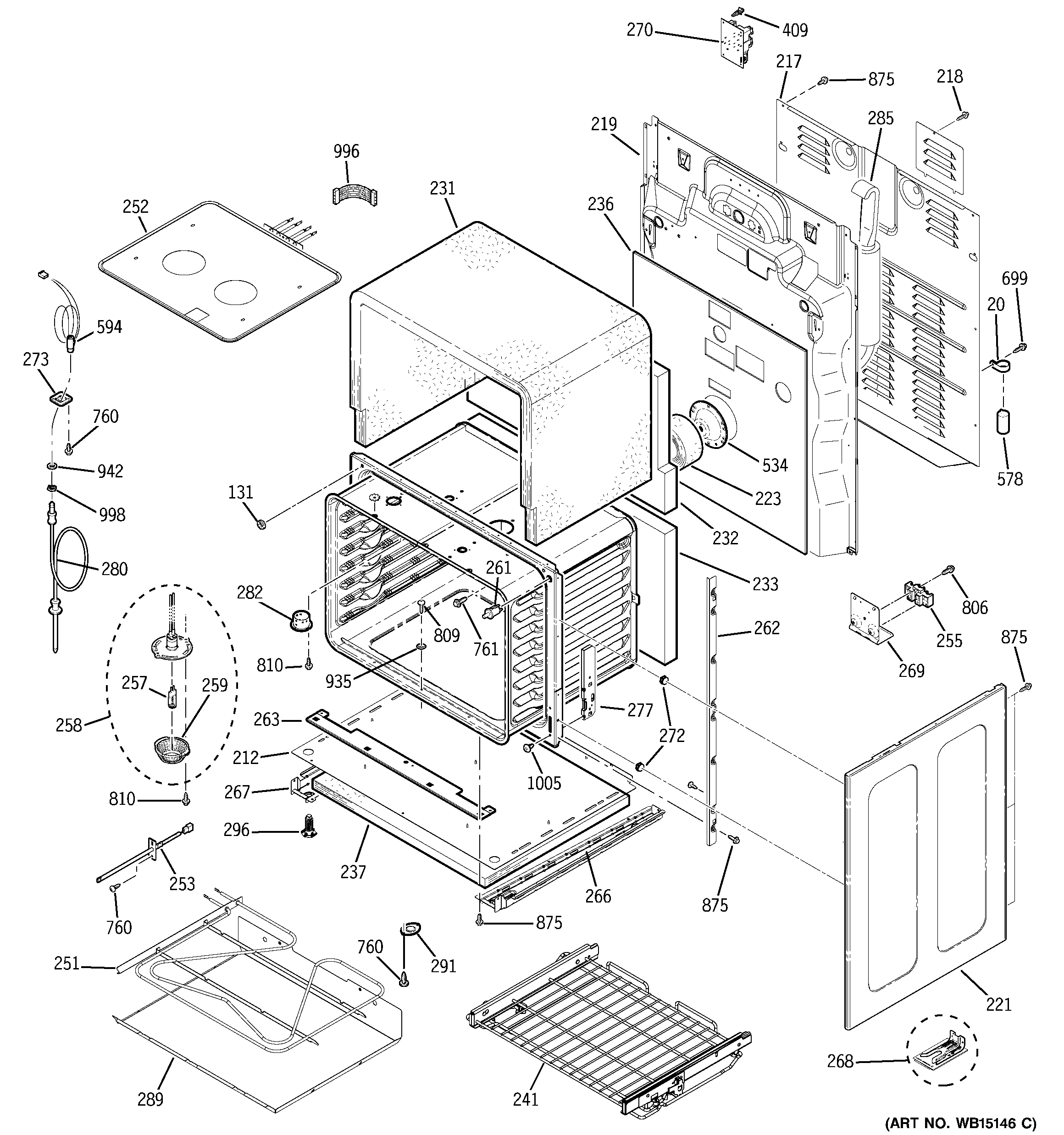 GE PB978ST1SS lower oven diagram