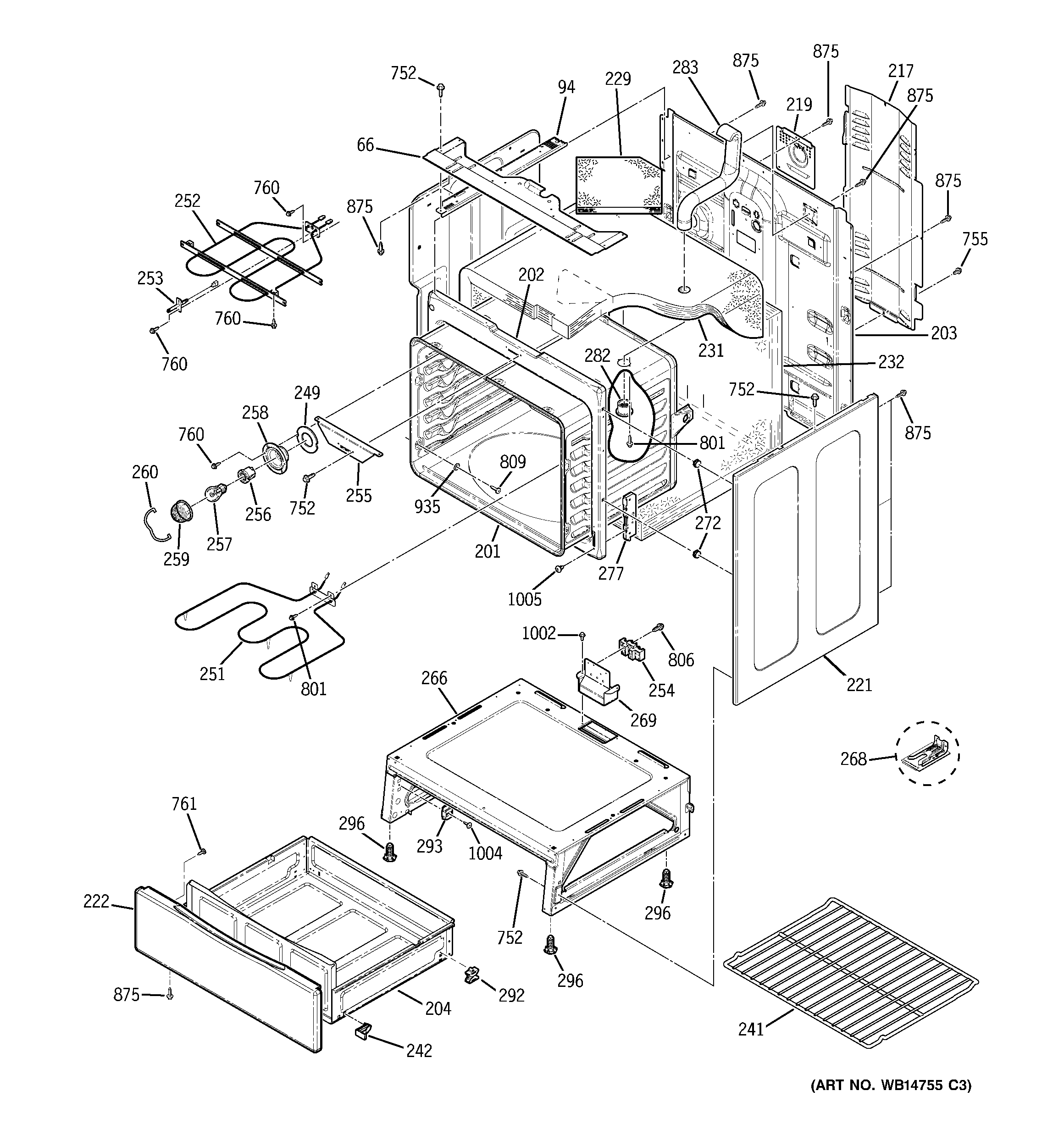 GE JB670SP3SS body parts diagram
