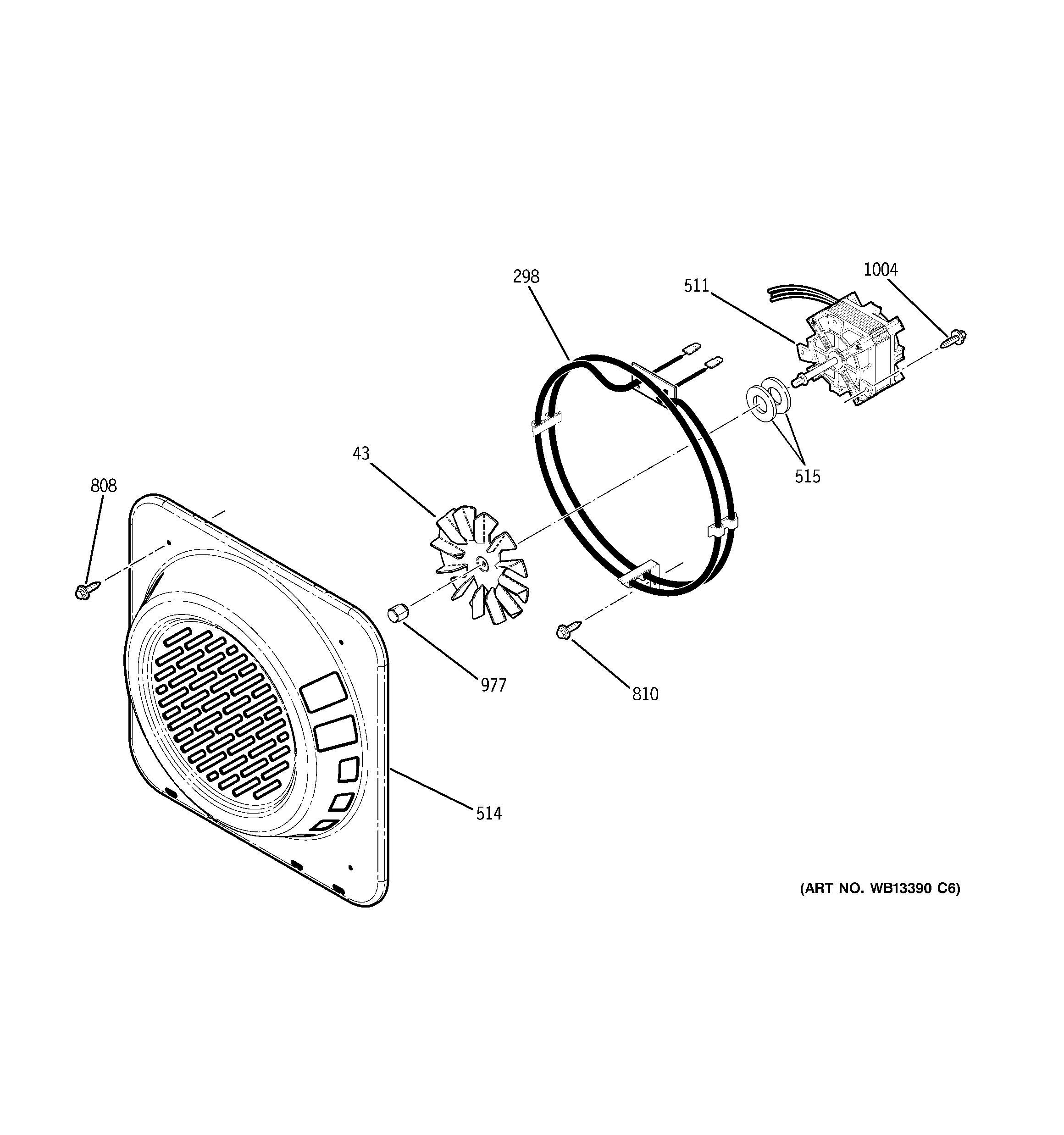 GE PD968DP3BB convection fan diagram