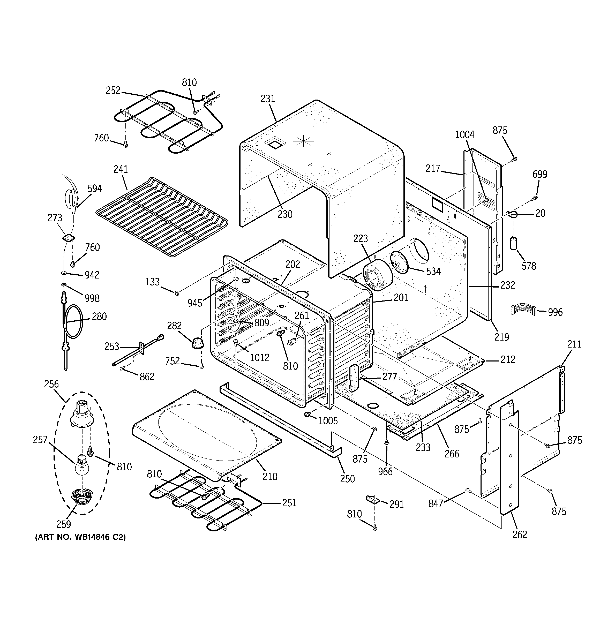 GE PD968SP3SS body parts diagram