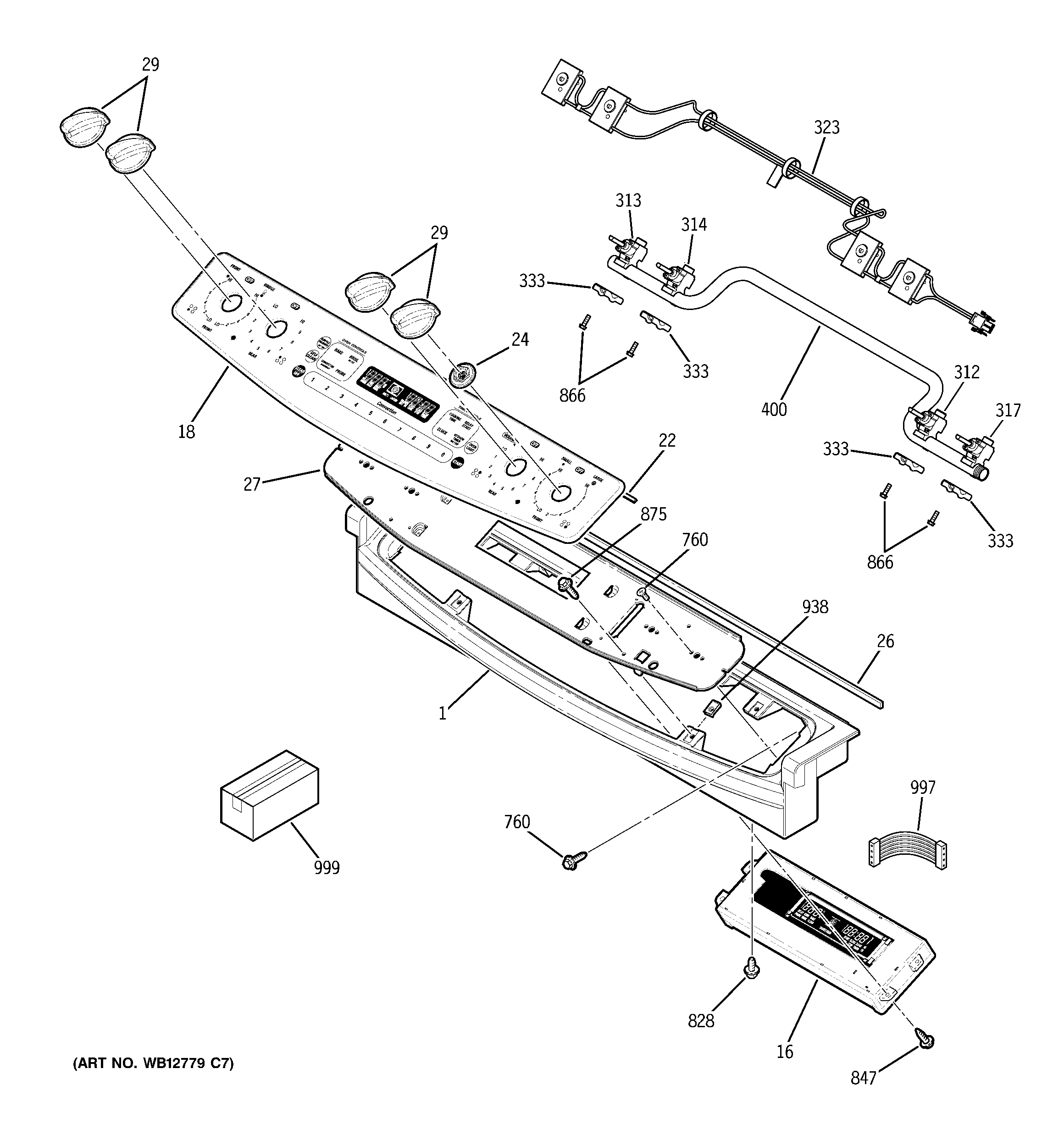 GE PGS968DEP3BB control panel diagram