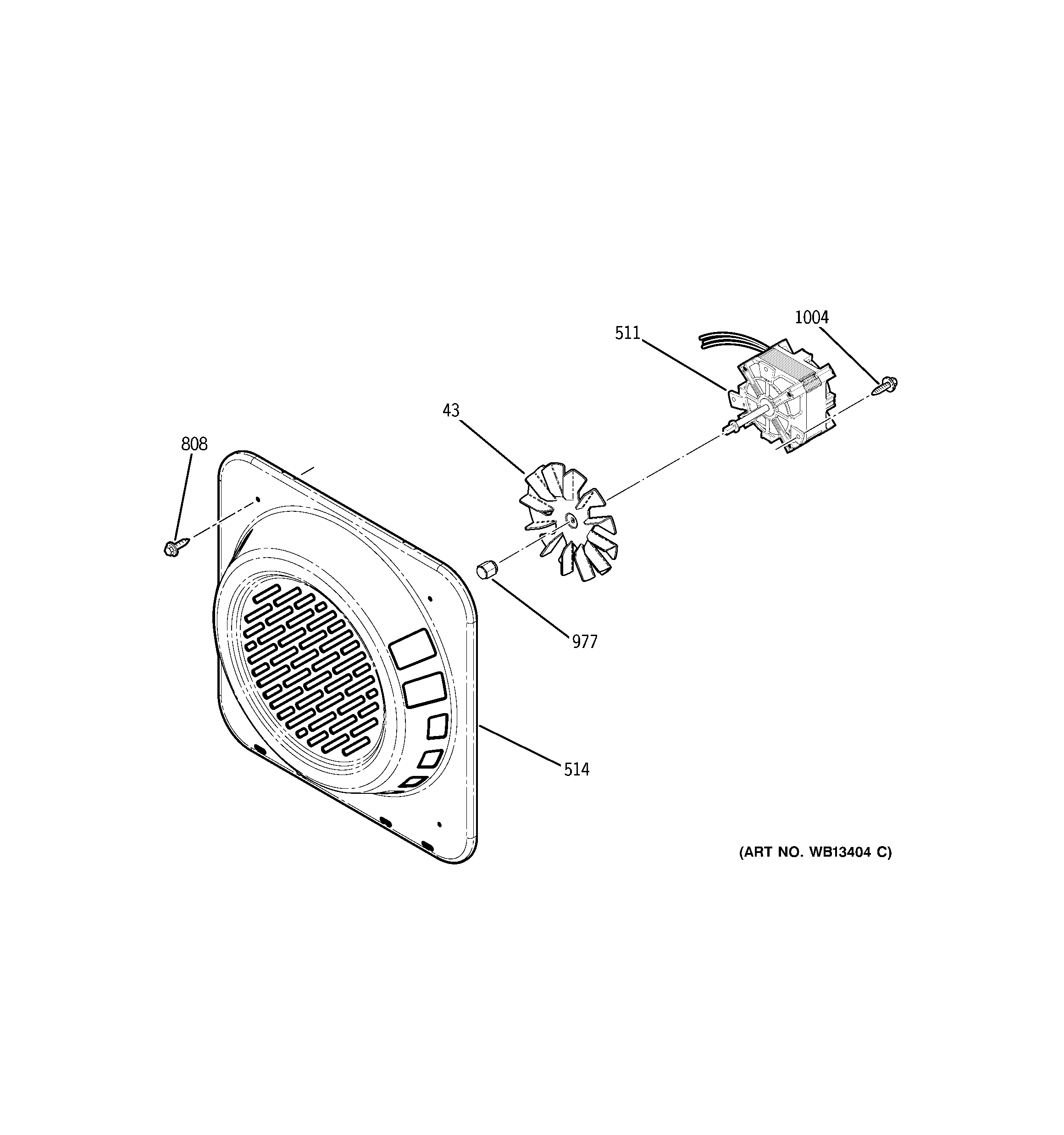 GE PGS968DEP3BB convection fan diagram