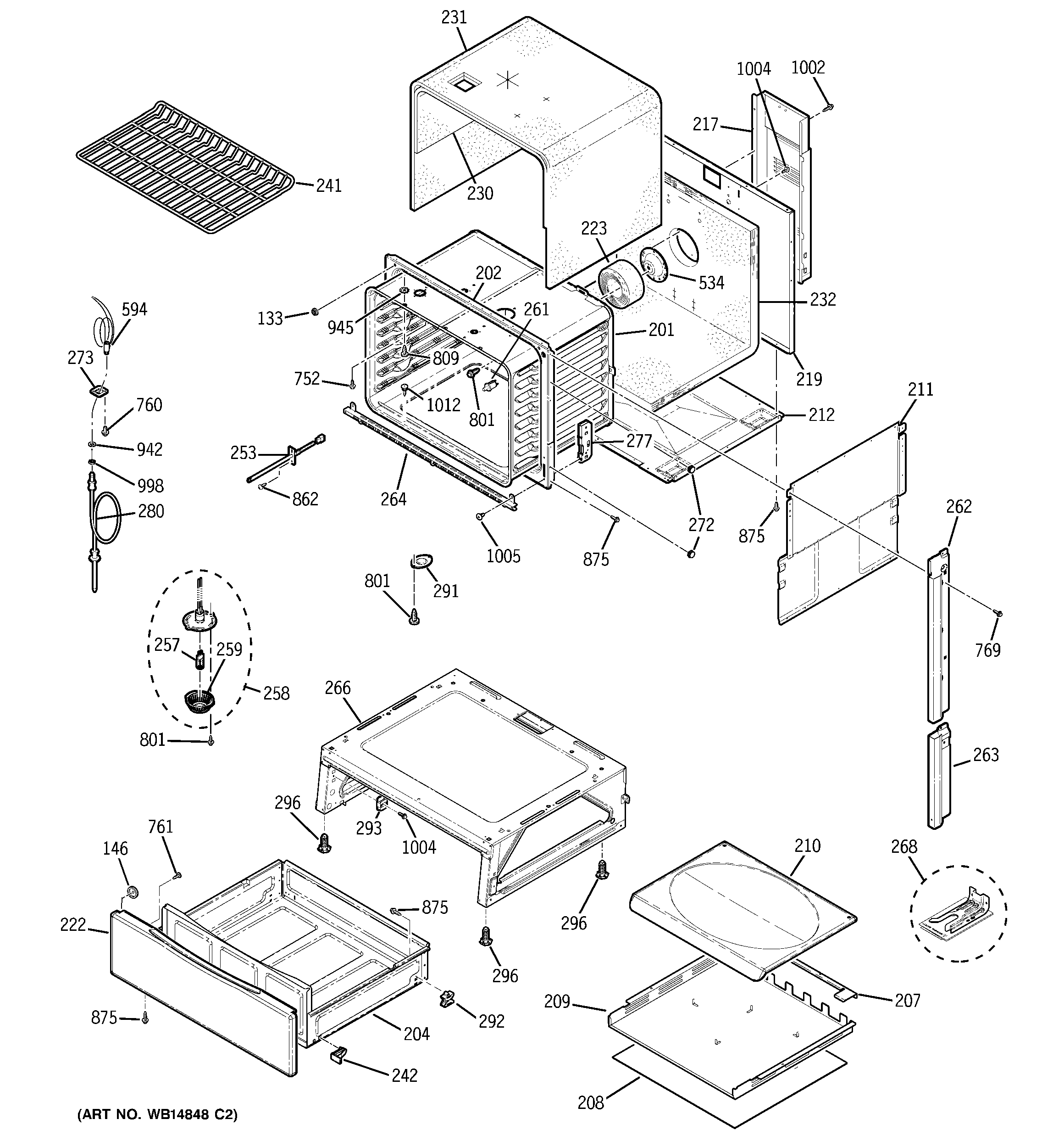 GE PGS968SEP3SS body parts diagram