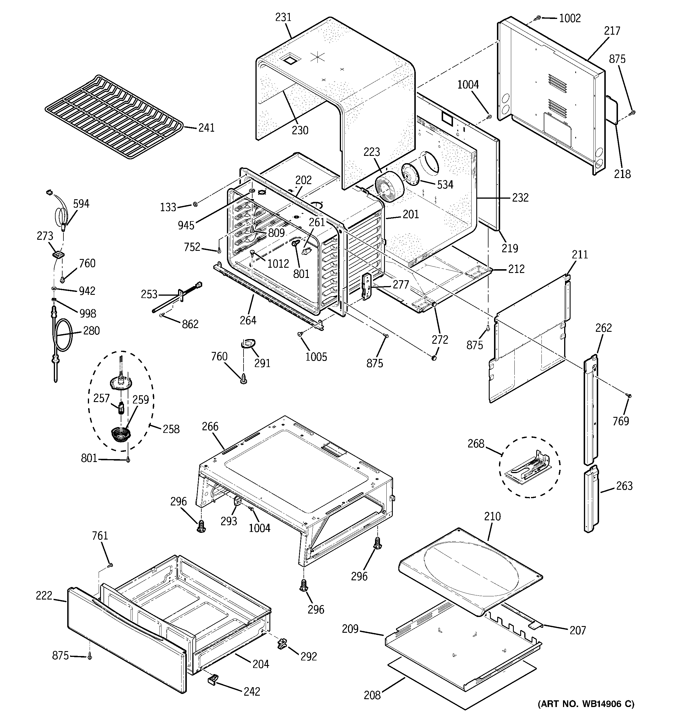 GE PGS975DEP3BB body parts diagram
