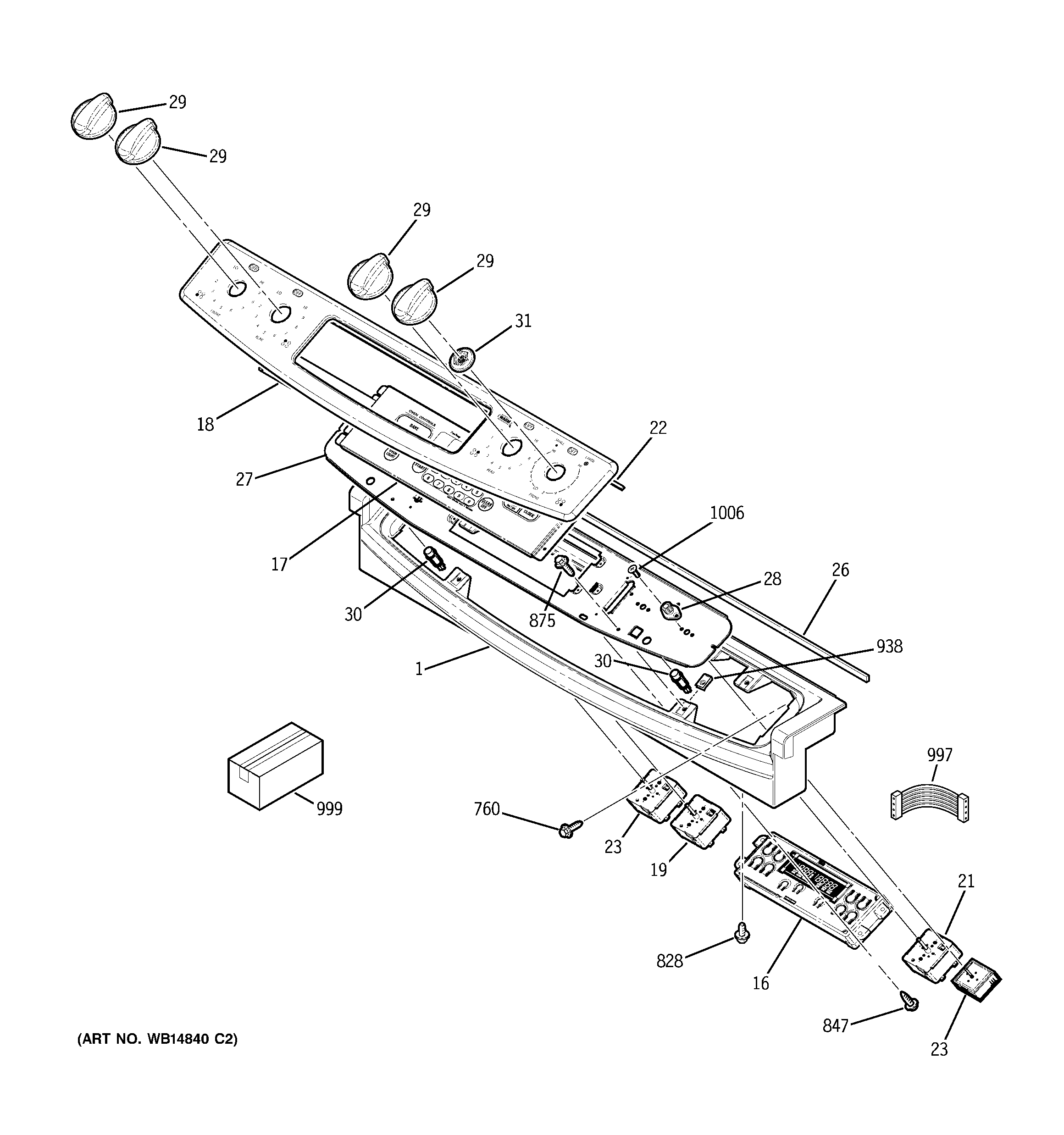 GE PS905TP3WW control panel diagram