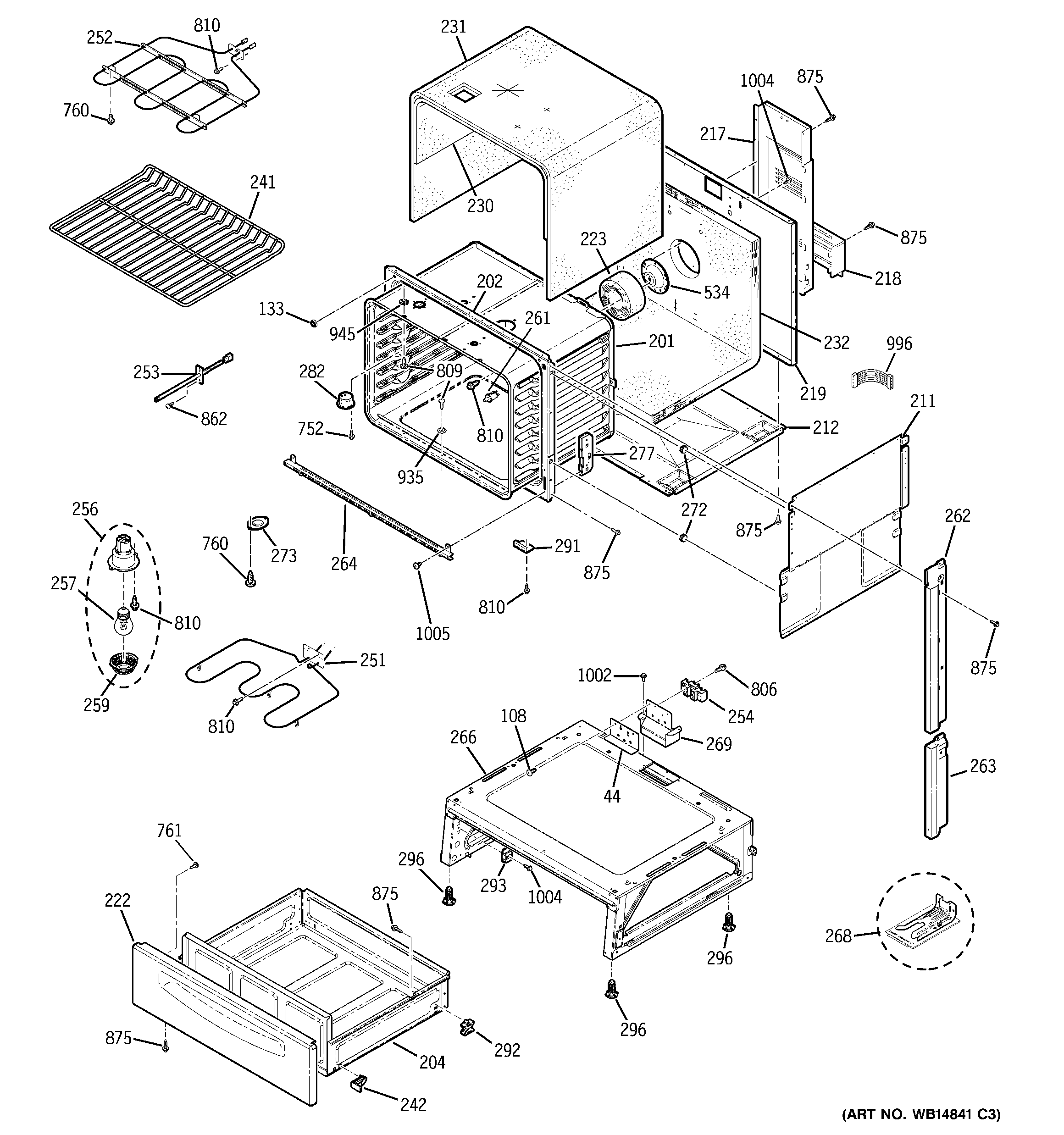 GE PS905TP3WW body parts diagram