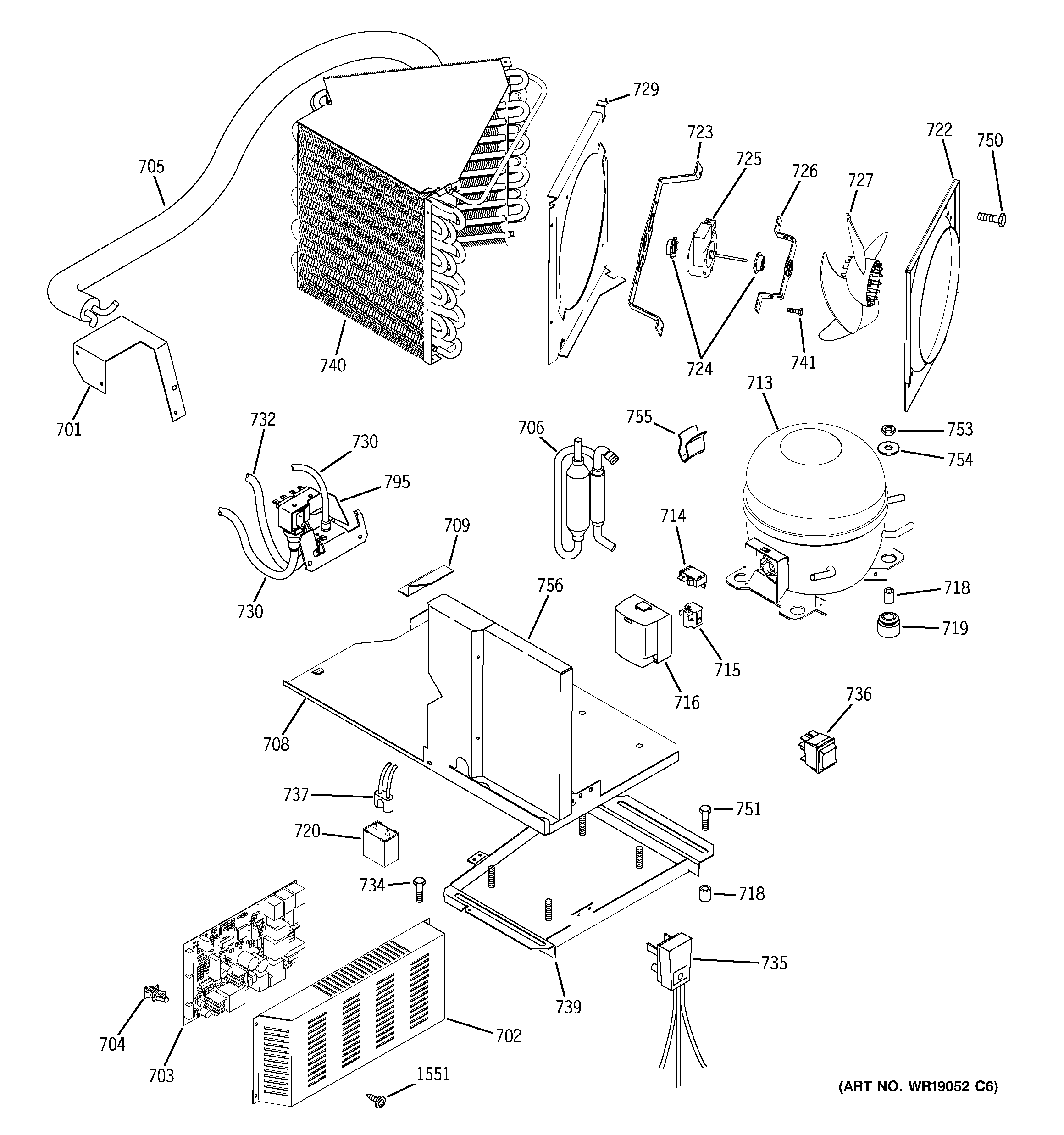 GE ZISB360DMA sealed system & mother board diagram