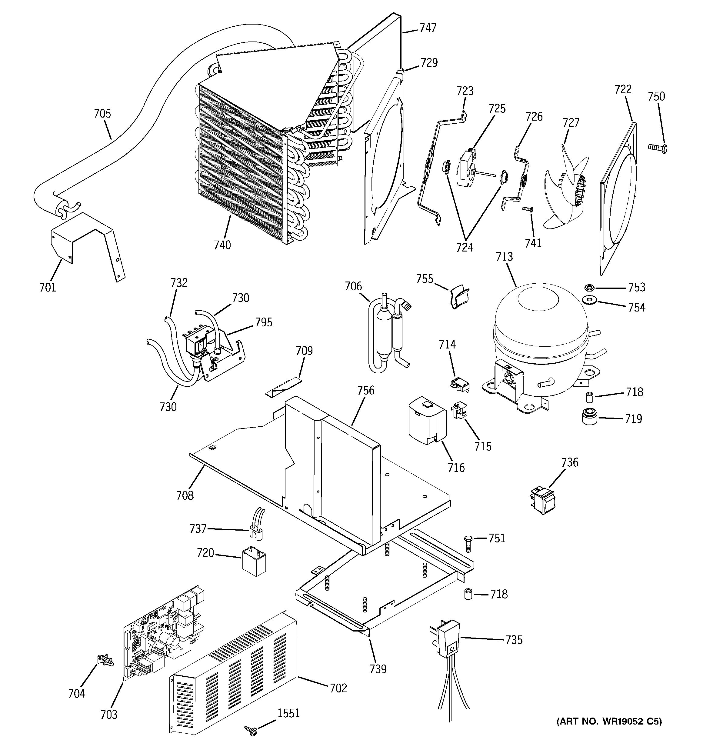GE ZISW420DMA sealed system & mother board diagram