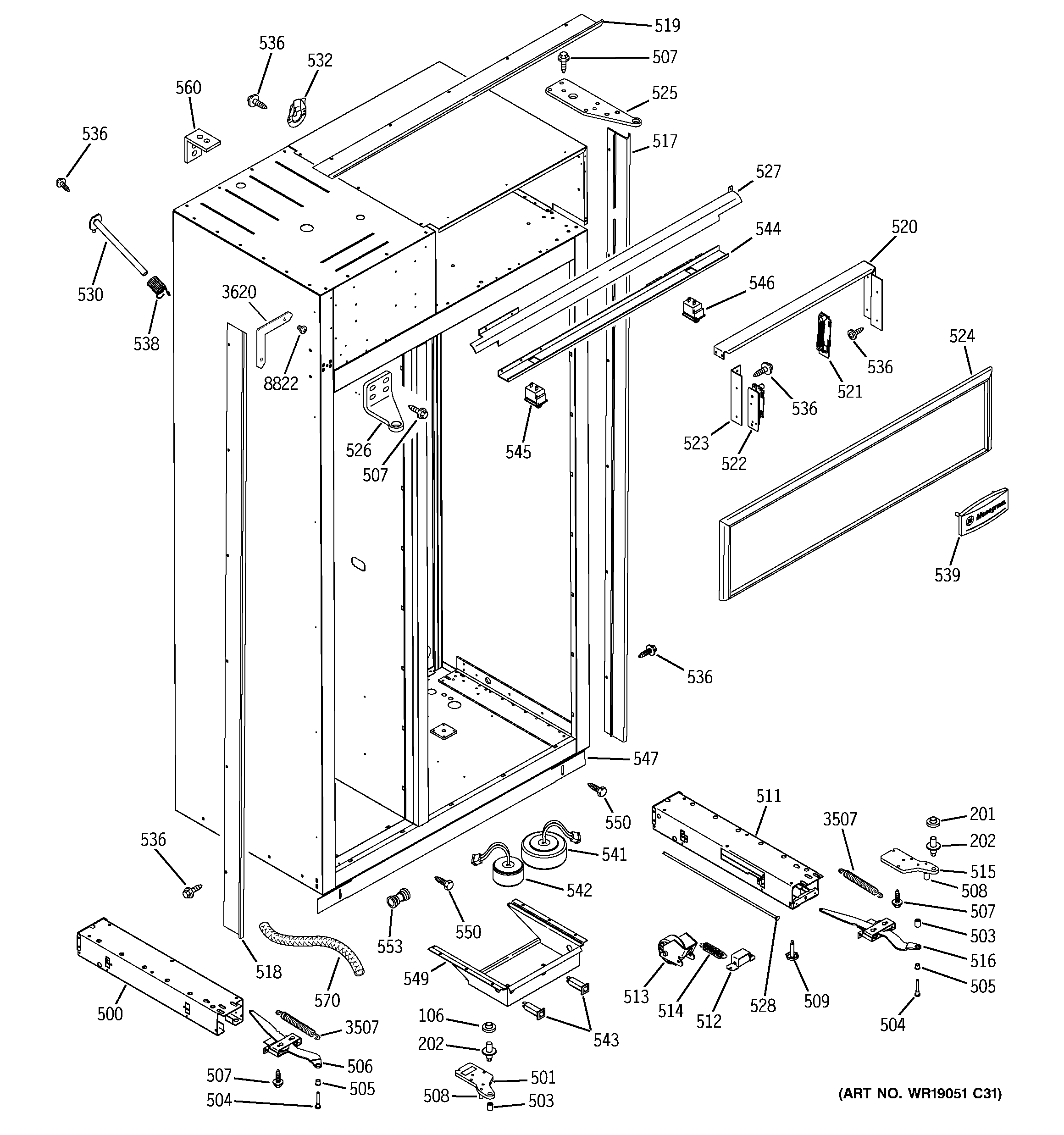 GE ZISW480DMC case parts diagram