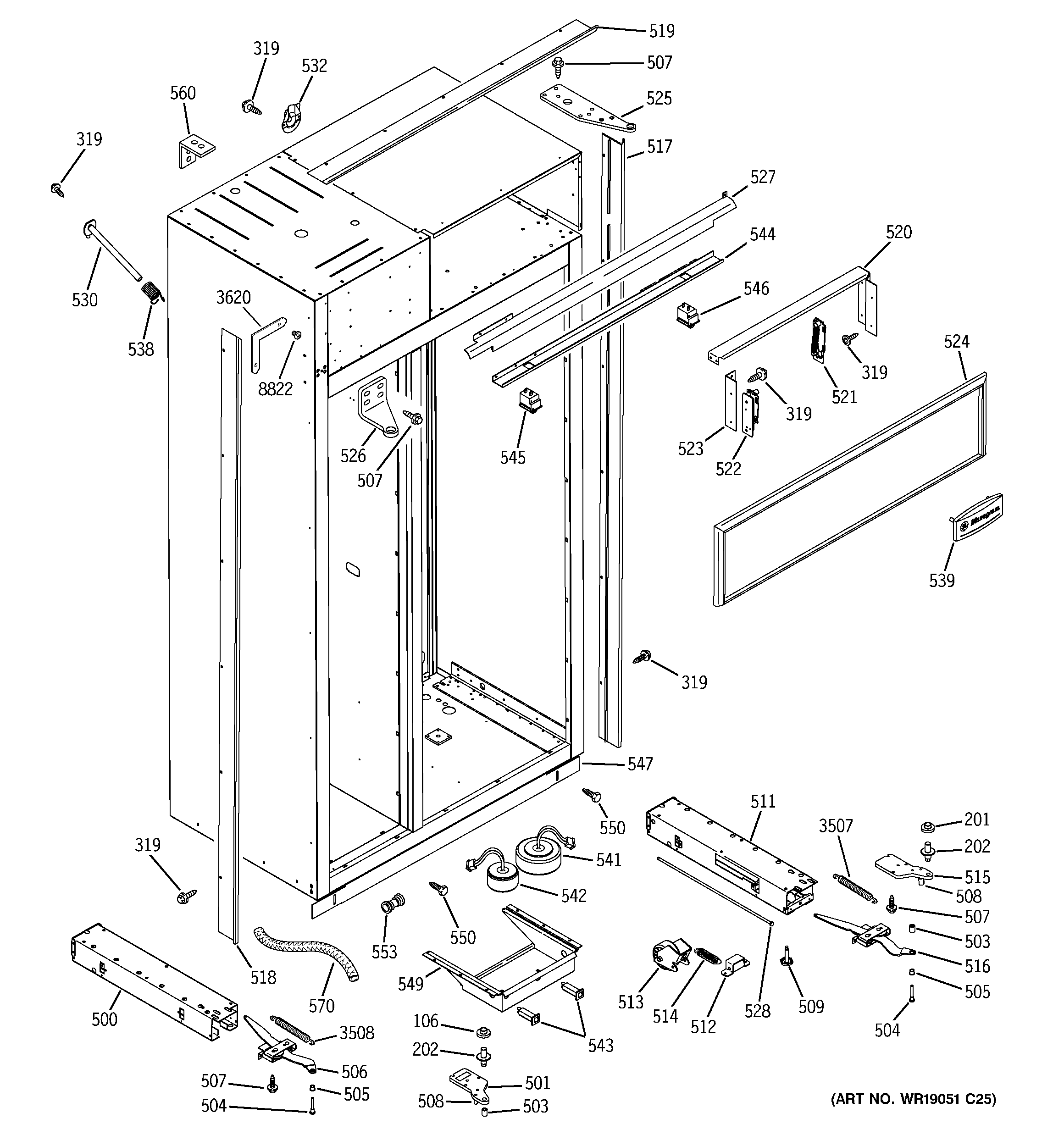 GE ZSGB420DMD case parts diagram