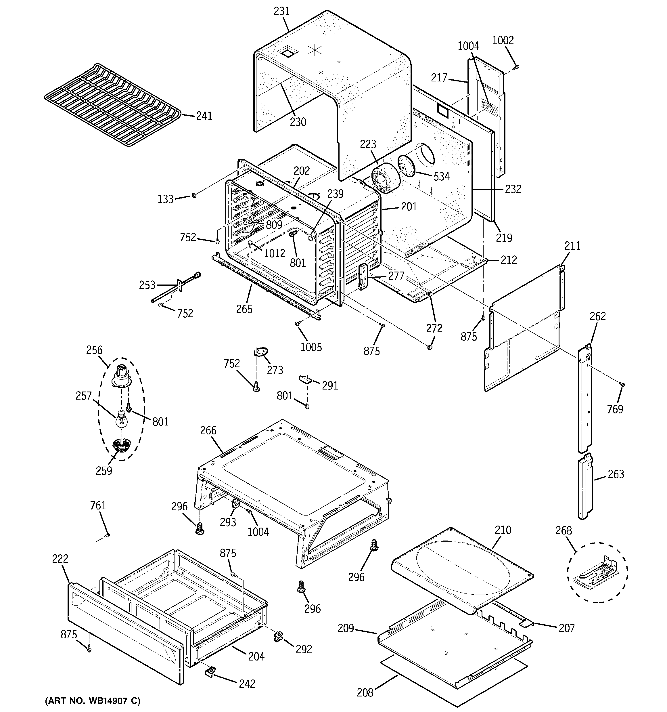 GE JGSP28DEN3WW body parts diagram