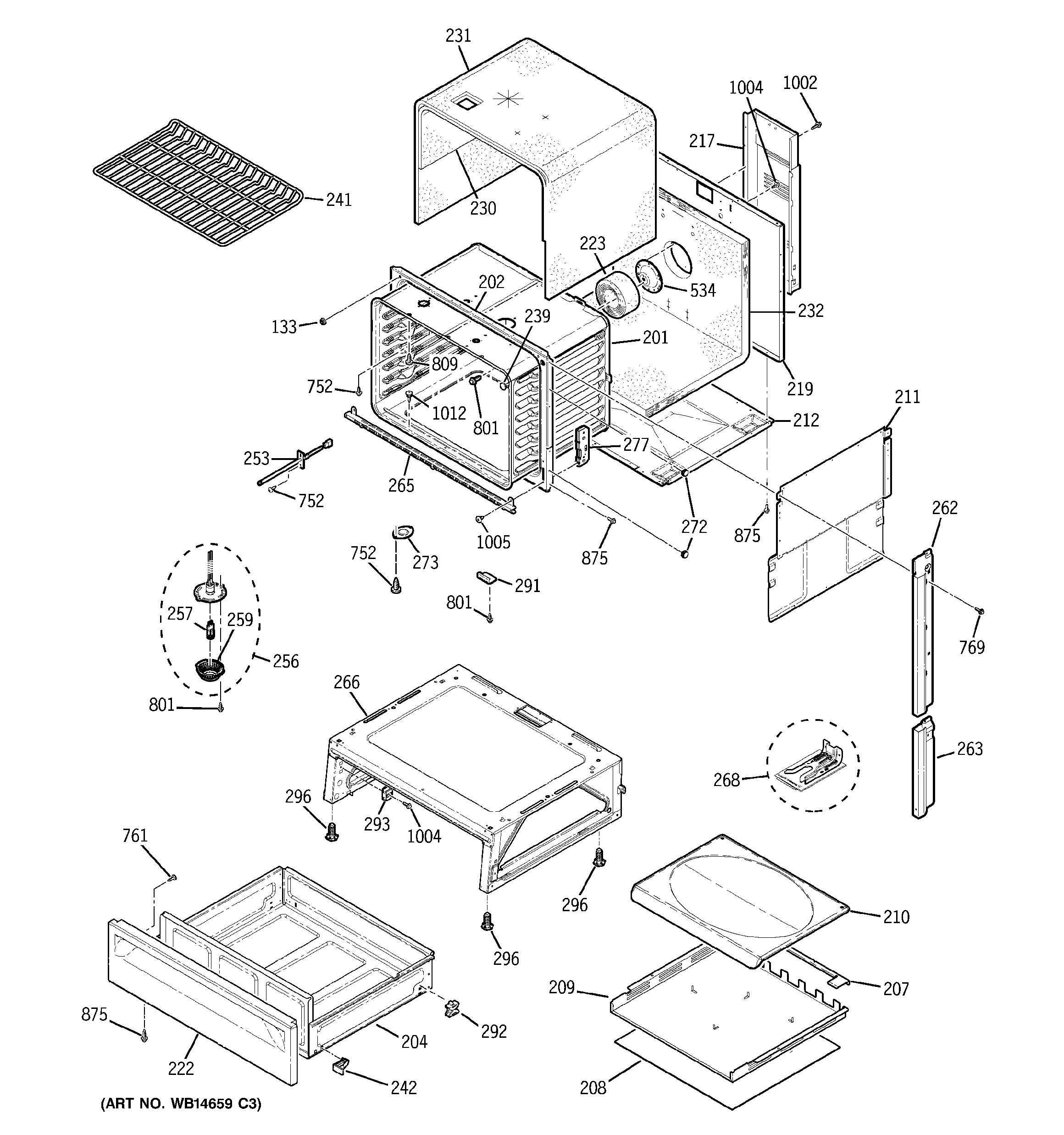 GE JGSP28SEN4SS body parts diagram