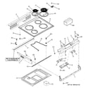 GE JSP39DN3WW control panel & cooktop diagram