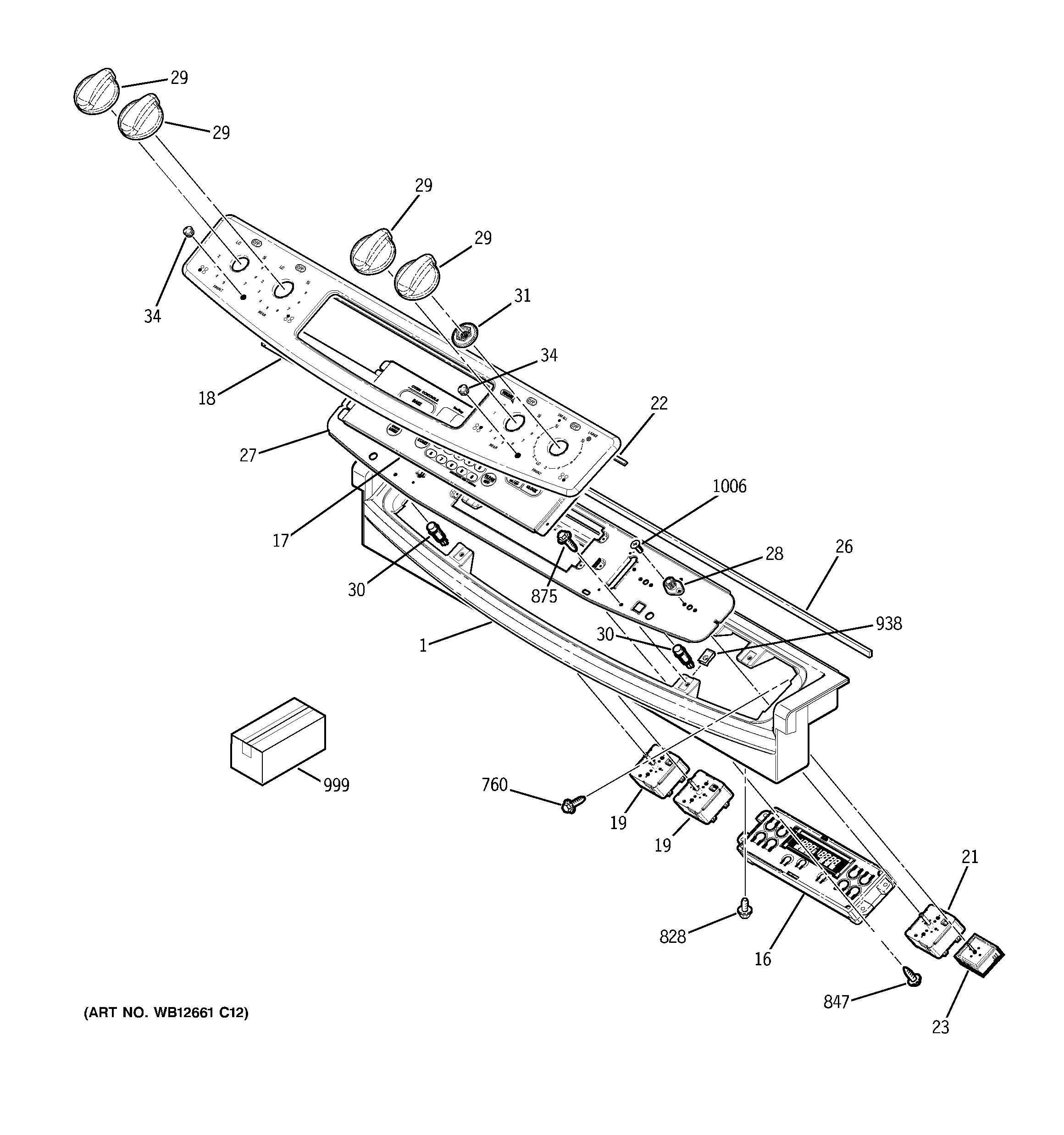 GE JSP42DN3BB control panel diagram