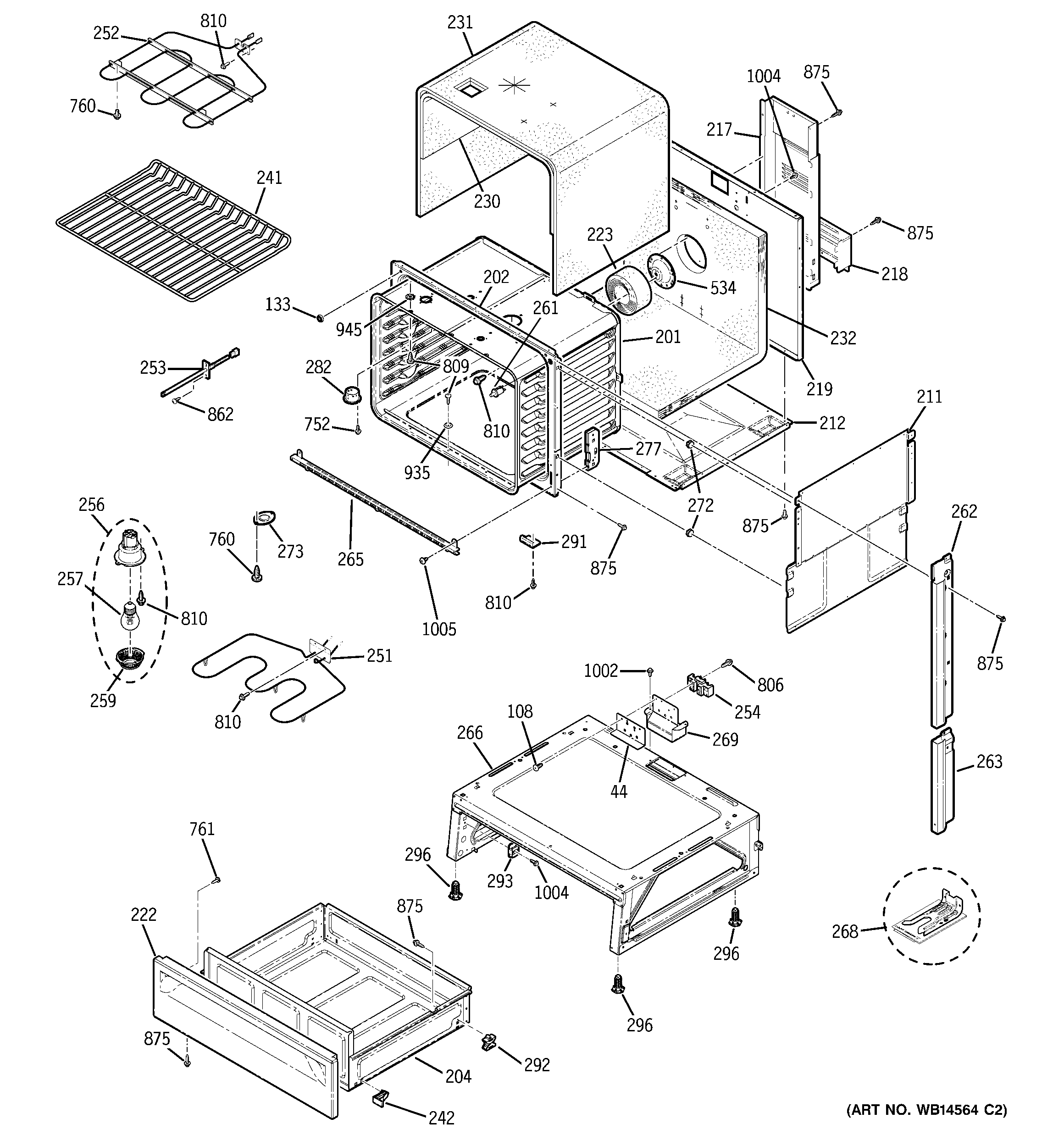 GE JSP42DN3BB body parts diagram