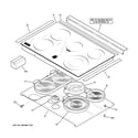 GE PCS905DP2BB cooktop diagram