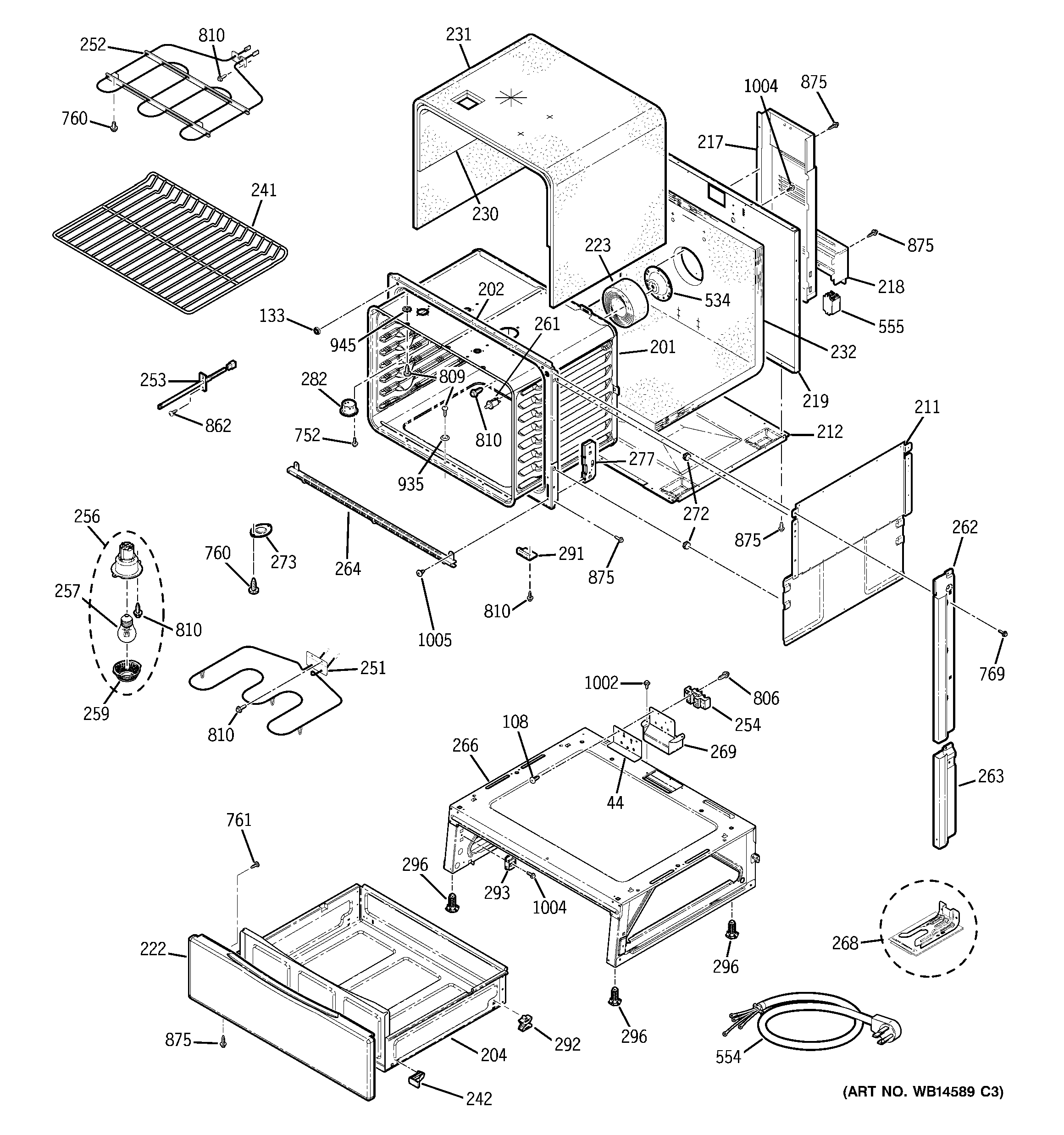 GE PCS905SP2SS body parts diagram