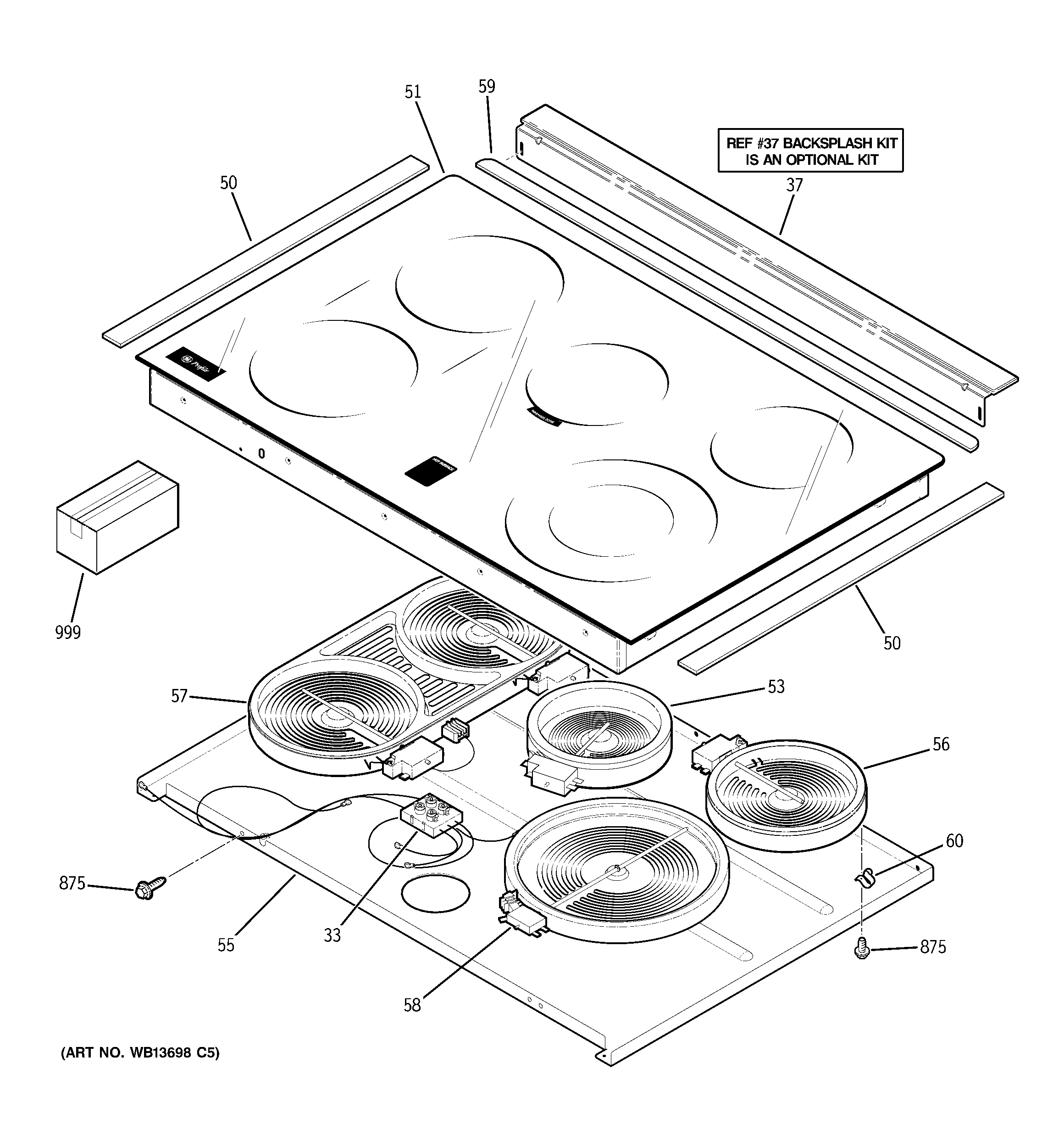 GE PD968SP2SS cooktop diagram