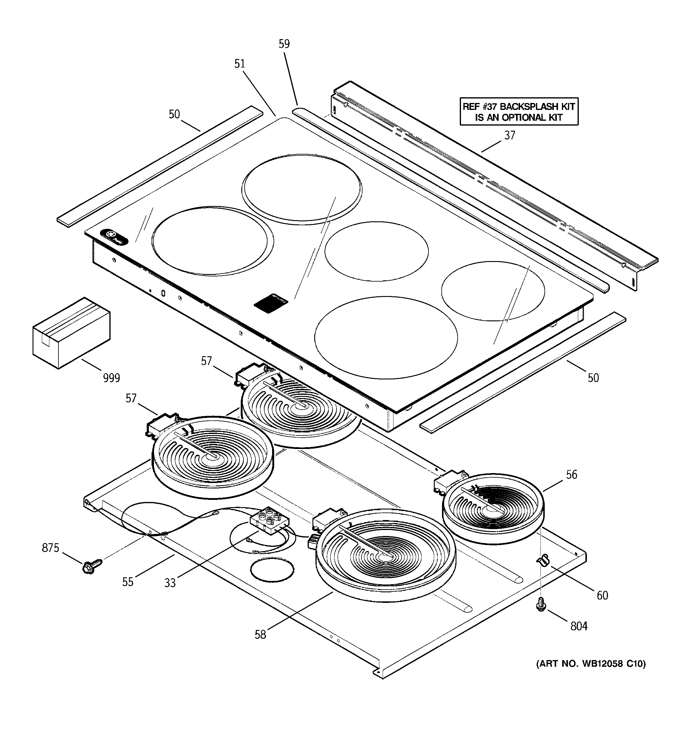 GE PS900DP2WW cooktop diagram