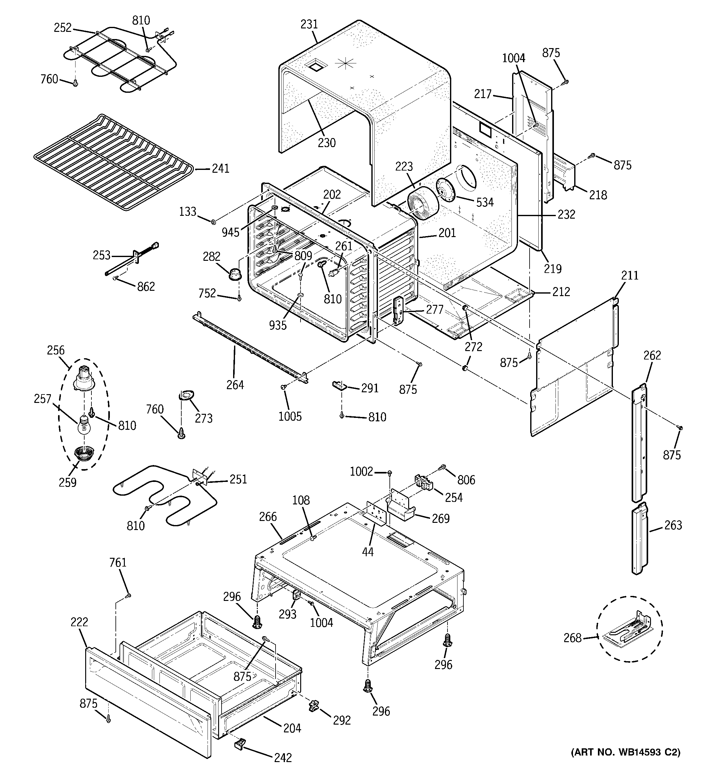 GE PS900DP2WW body parts diagram