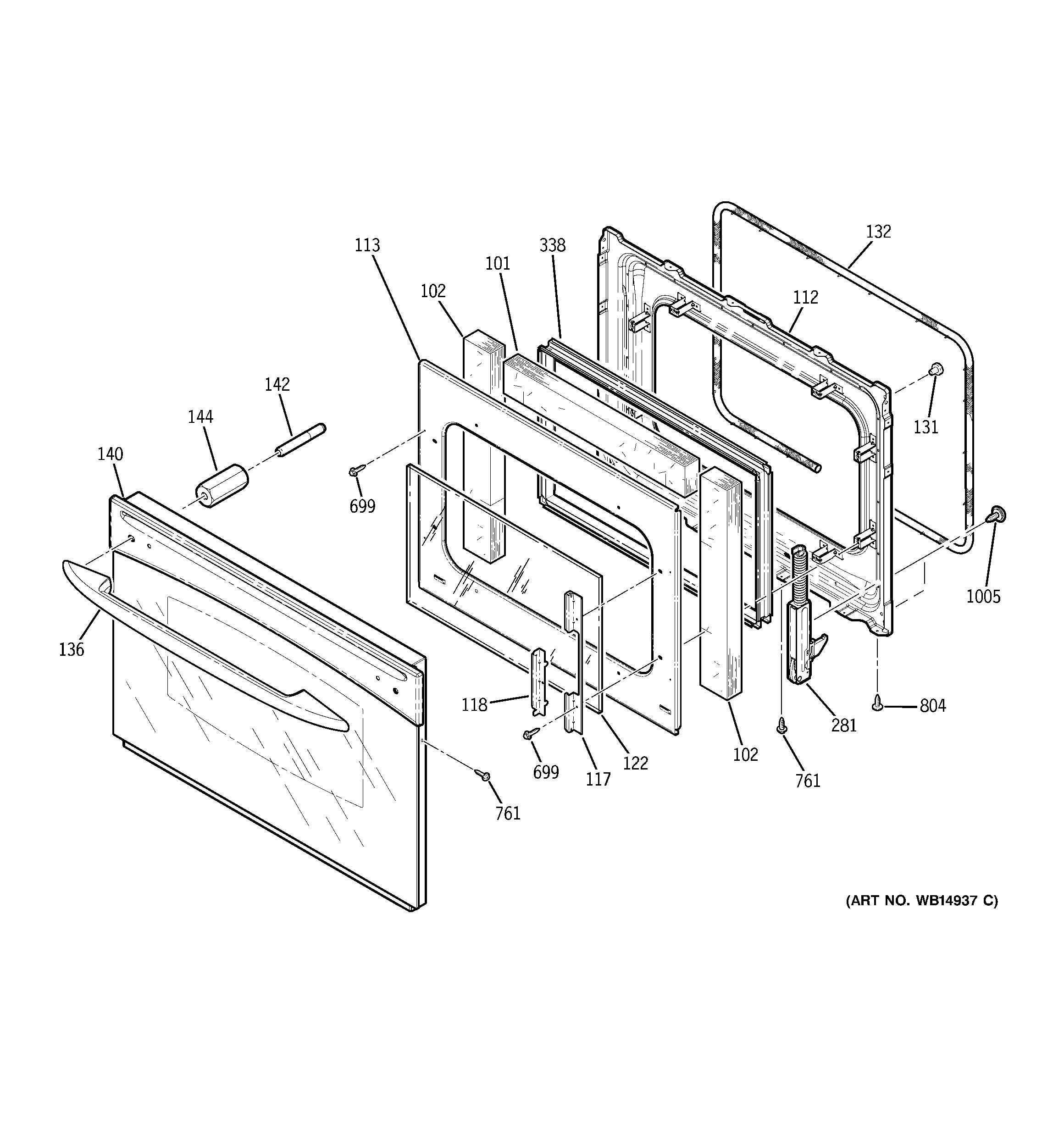 GE PS900DP2WW door diagram