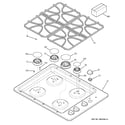 GE JGP329SET1SS control panel & cooktop diagram