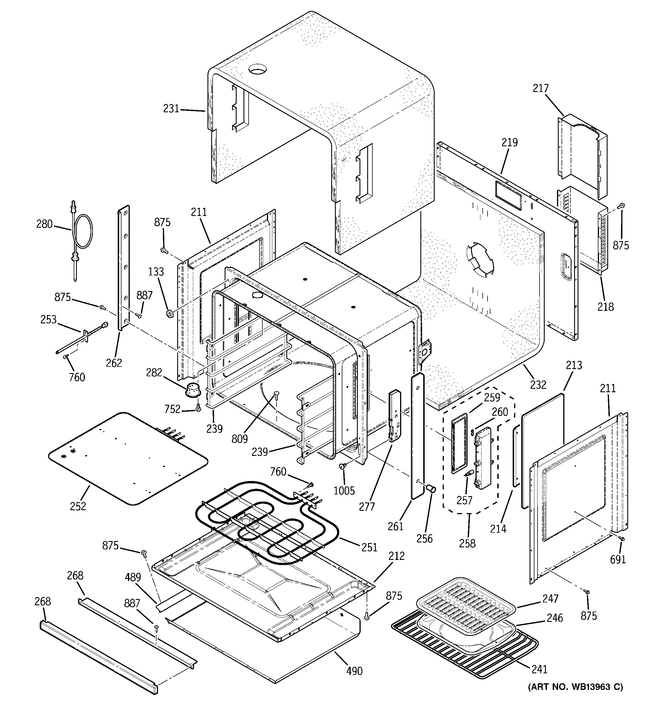 GE ZET1PL1SS body parts diagram