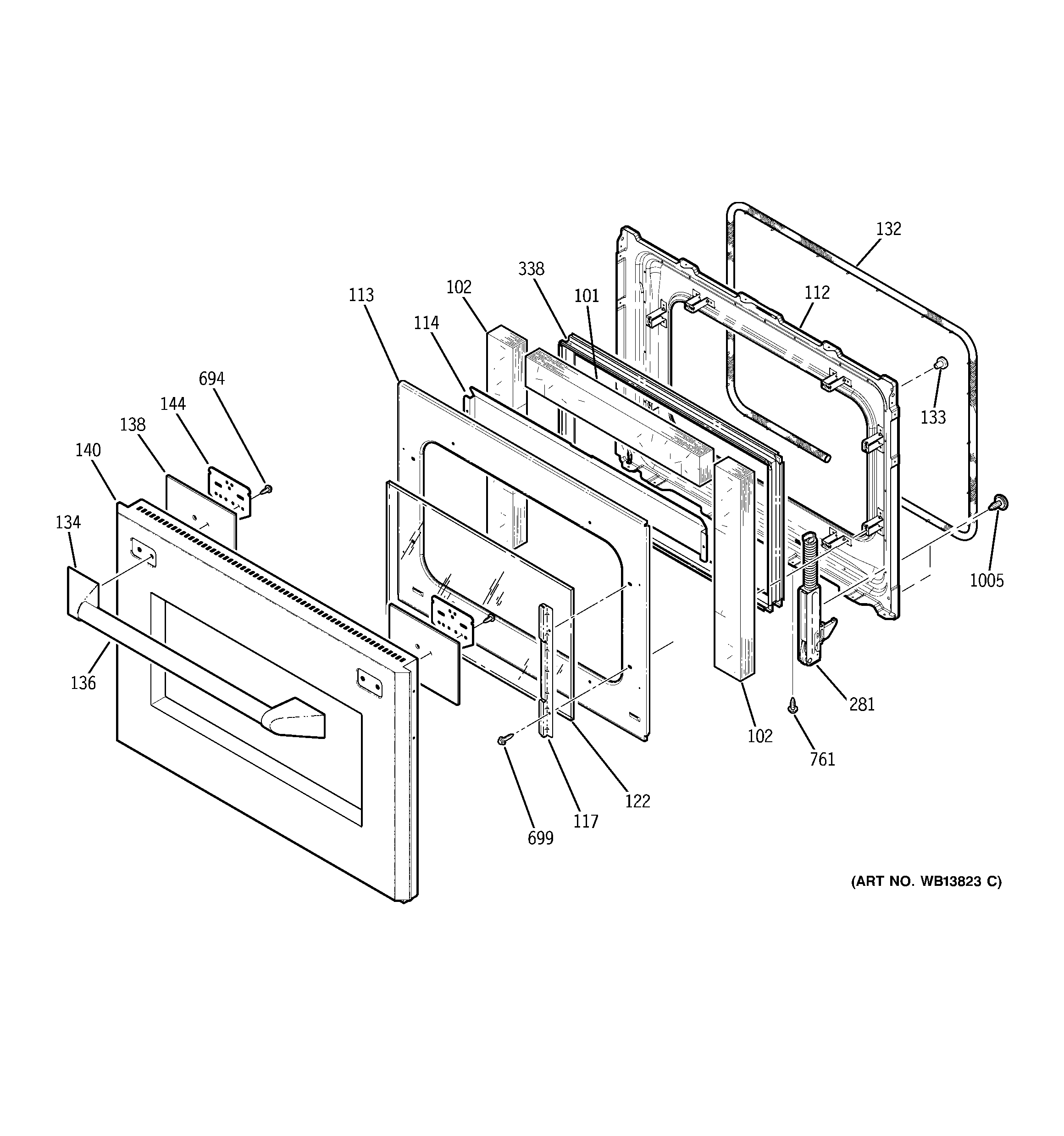 GE ZET1PL1SS door diagram