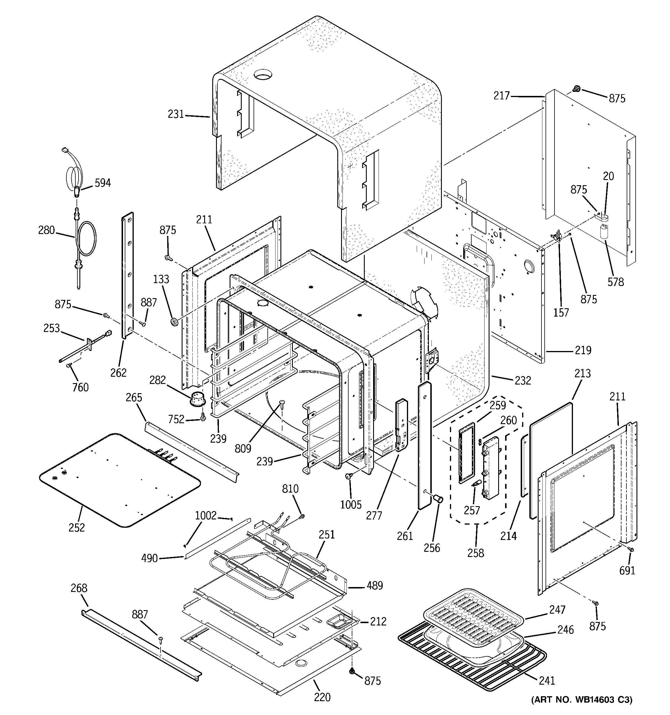 GE ZET1PM1SS body parts diagram