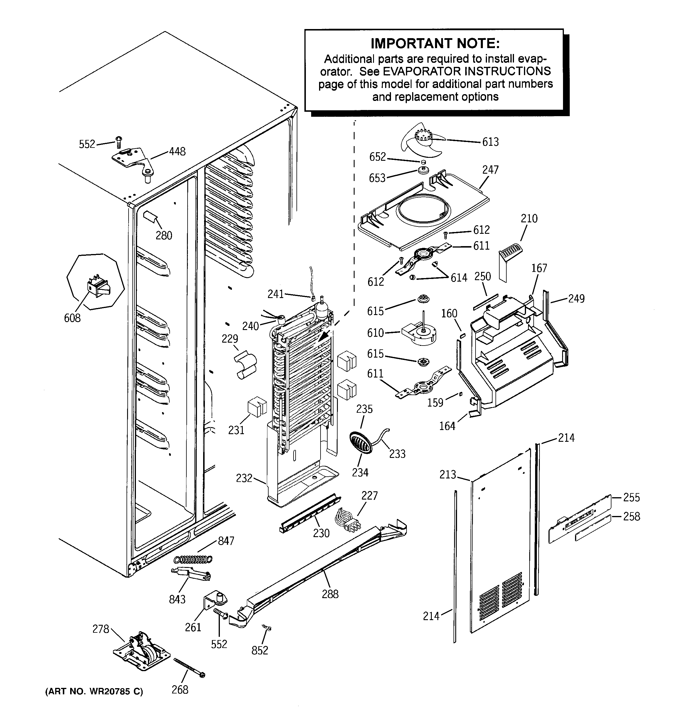 GE PSHF6YGZBEBB freezer section diagram